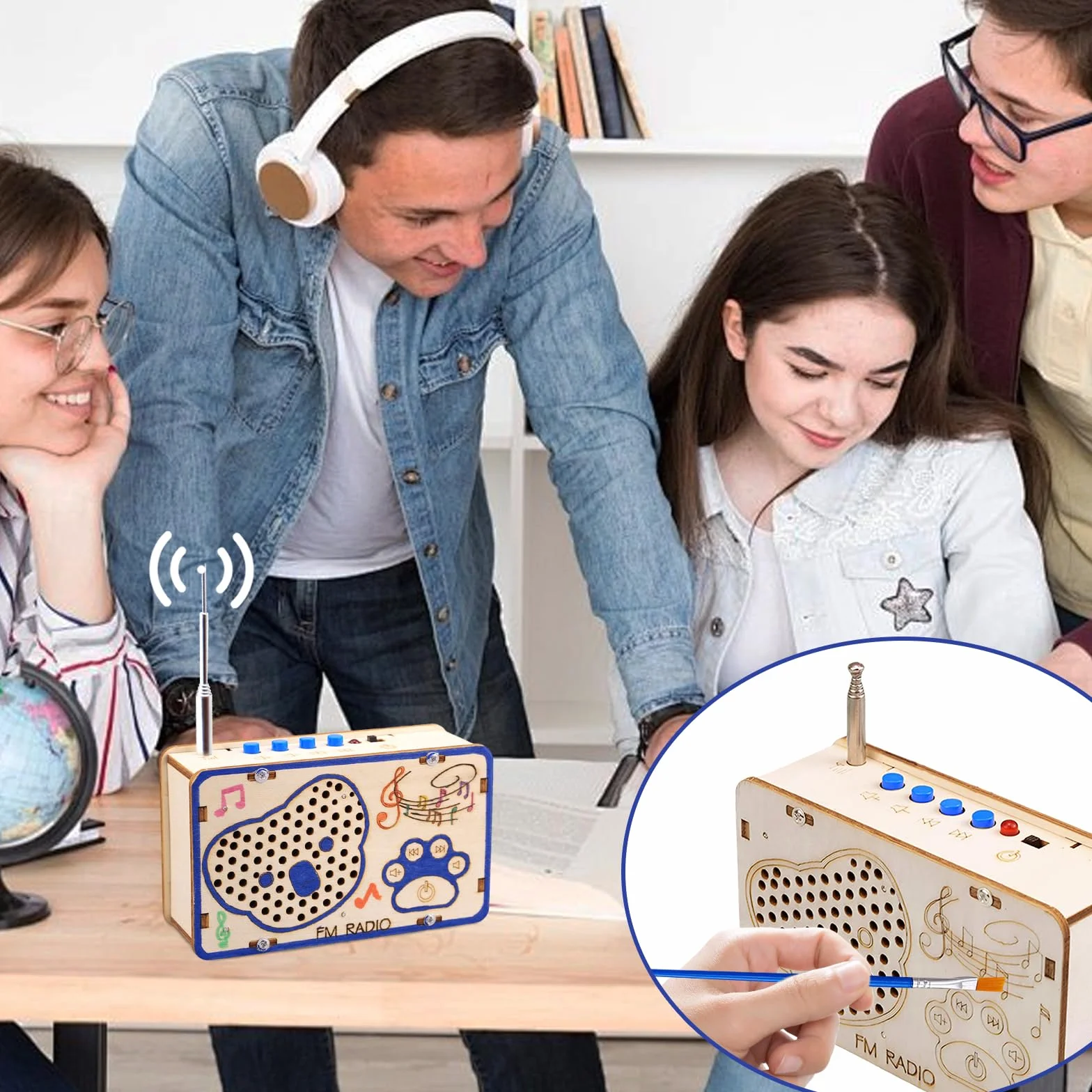 Zestaw do budowy radia, zestaw do samodzielnego montażu, zestaw drewniany, do lakierowania, elektronika, radio FM, eksperymenty naukowe dla dzieci, zabawka STEM dla dzieci w wieku 8-12 lat, wzór koala