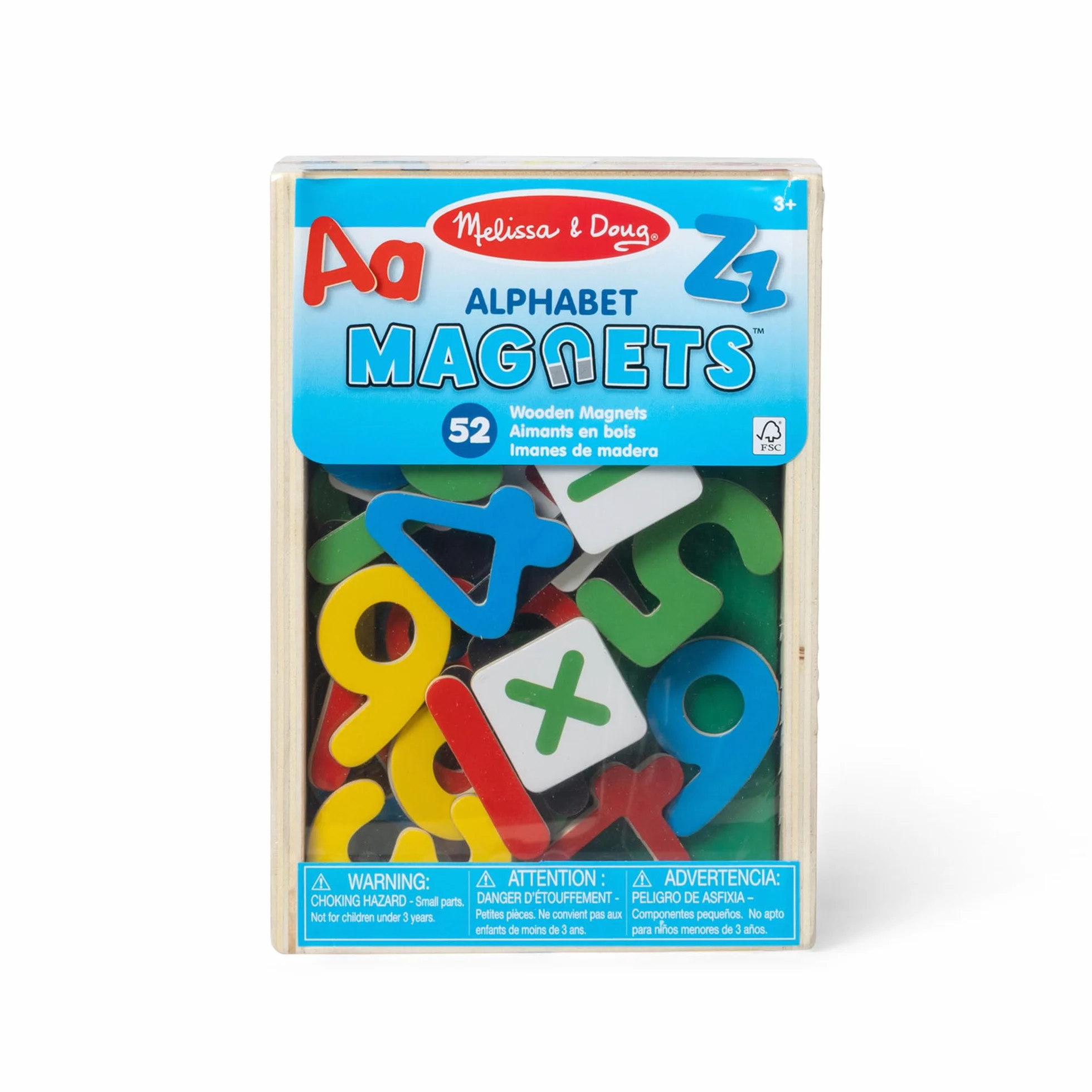 Melissa & Doug – drewniane magnesy literki | zabawka rozwojowa | kompetencje kognitywne | 3+ | prezent dla chłopca lub dziewczynki