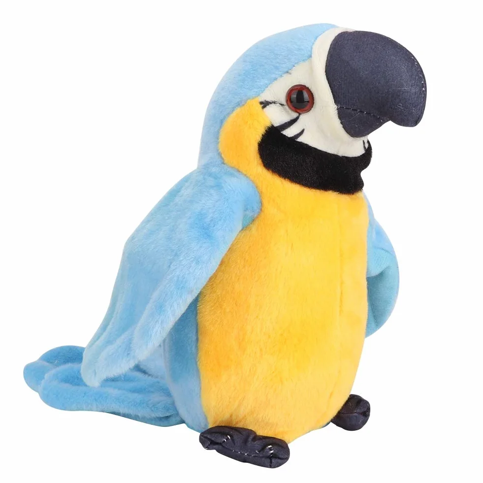 Gadająca papuga pluszowa zabawka Mimikra Pet Talking Papuga pluszowa zabawka Piękna gadająca papuga zabawka lalka dla dzieci (niebieska)