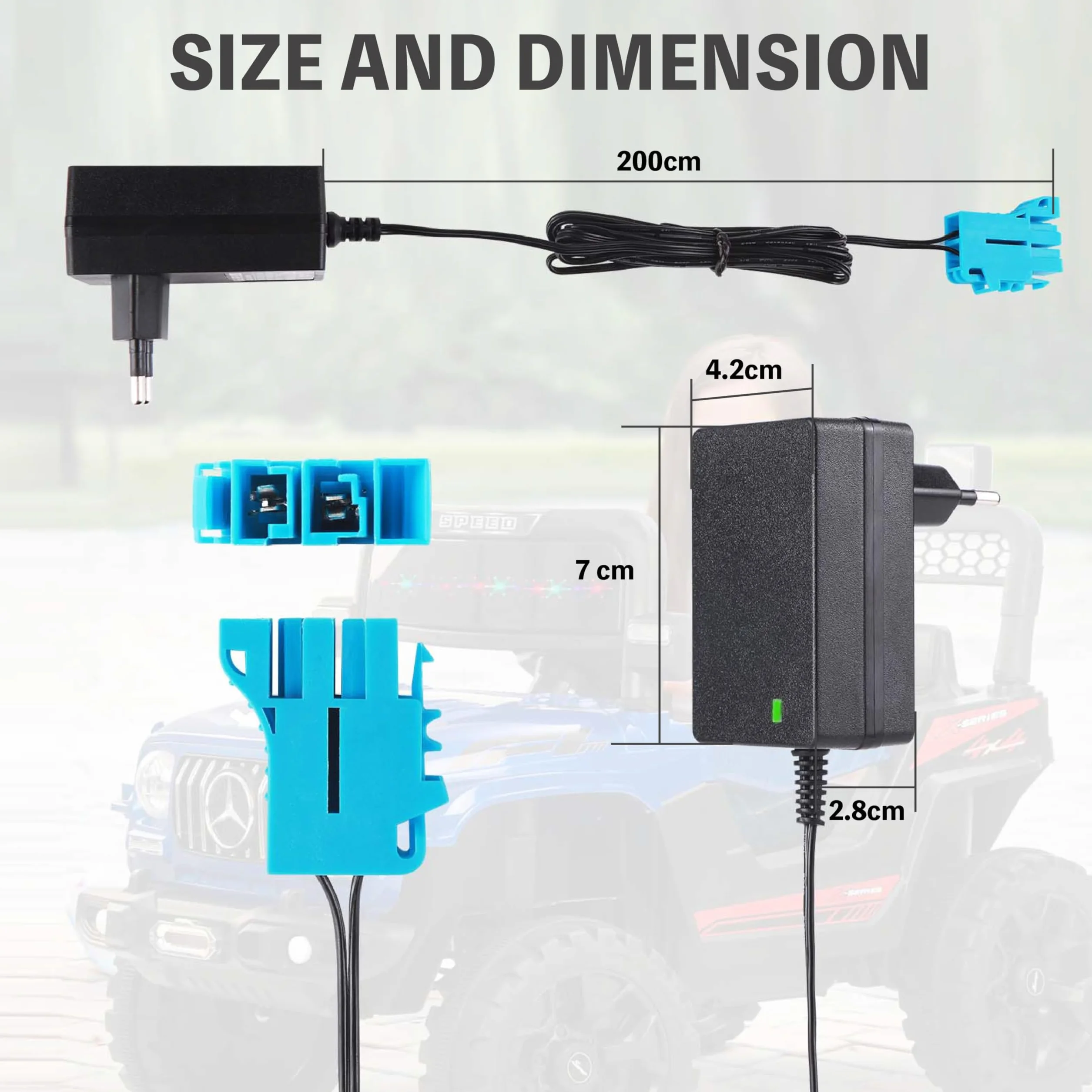 Ładowarka 12 V do Peg Perego dla dzieci elektryczny samochód Ground Force Tractor John Deere Gator XUV Polaris Outlaw Citrus RZR 900 elektryczna zabawka do jazdy motocyklem, SUV, ATV, wiele samochodów