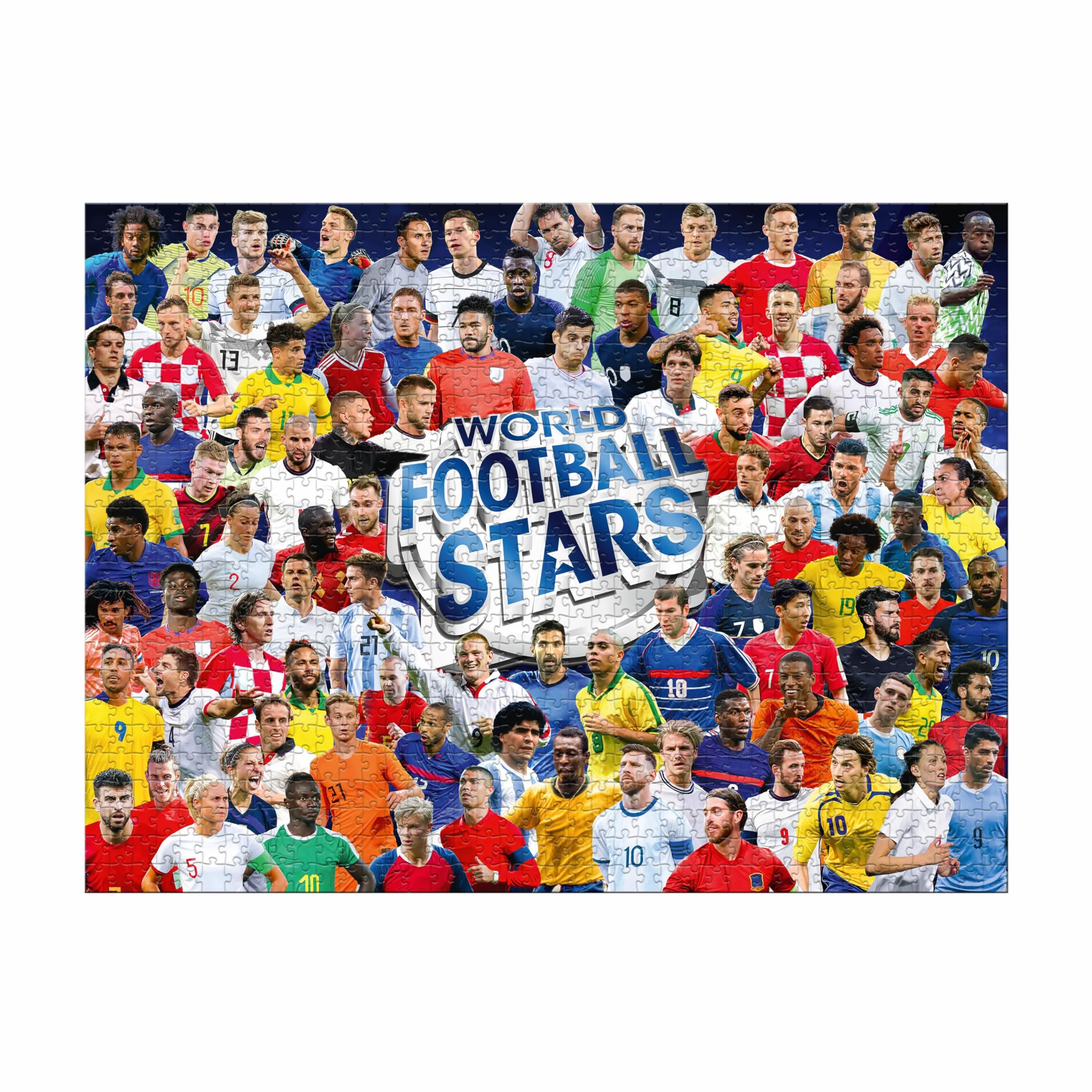 Winning Moves Puzzle World Football Stars 1000 elementów – puzzle piłkarskie, gwiazdy futbolu, wysoka jakość, dla dorosłych i młodzieży