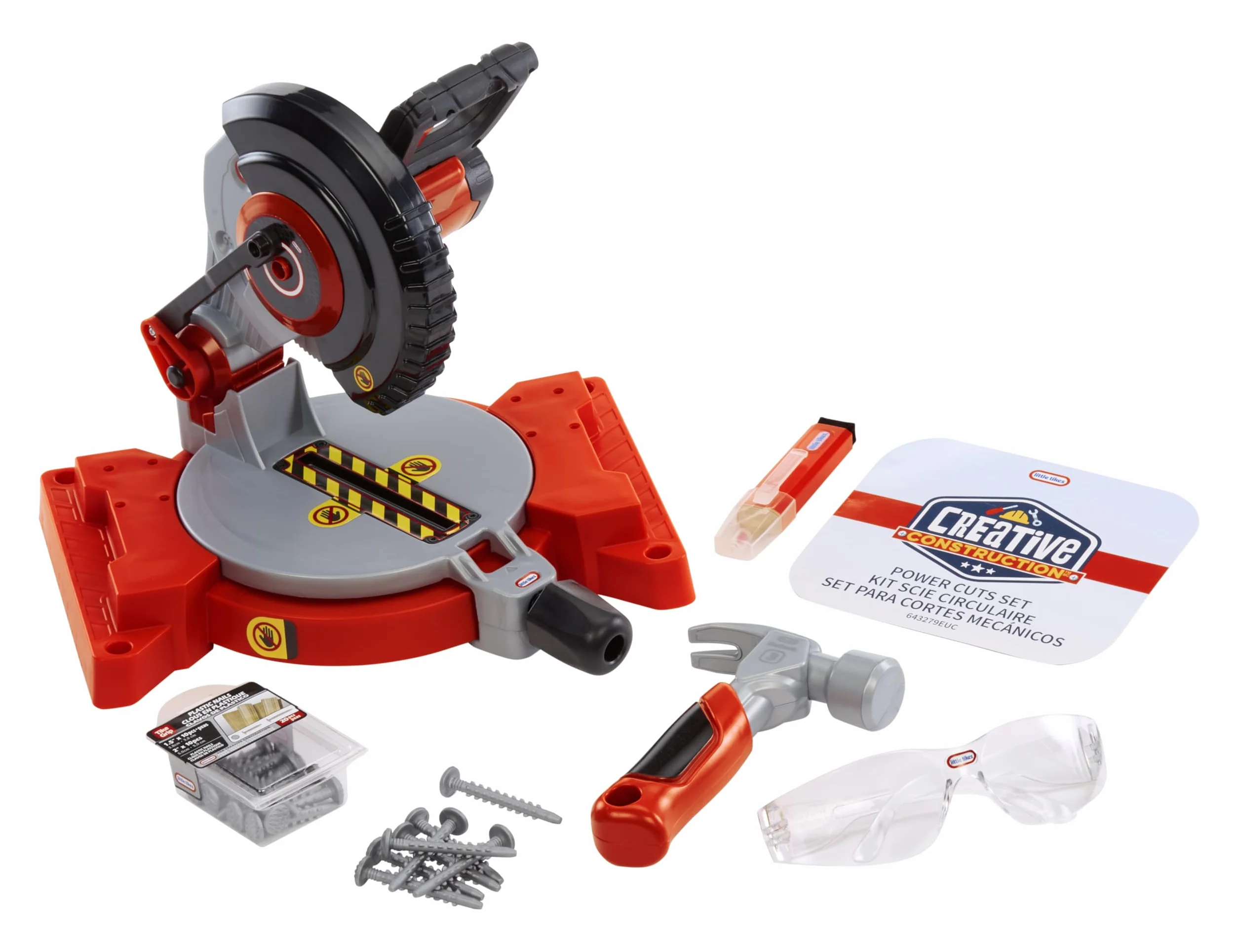 Little Tikes Creatieve Construction Power Cuts Set - Zestaw Zawiera 6 Akcesoriów do Zabawy w Majsterkowanie i Odgrywanie Ról. Dla Chłopców i Dziewczynek od 3. Roku Życia