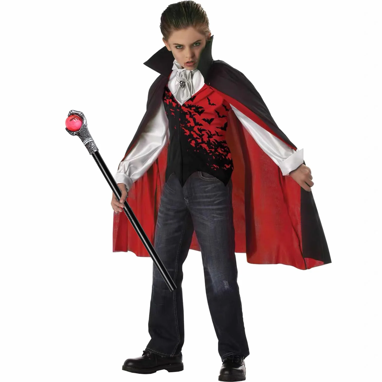 Gotycka laska na Halloween, kostium wampira, akcesoria do kostiumu faraona, akcesoria do kostiumu, laska czarownicy, laska dla dzieci, laska na Halloween, cukierek lub psikus, cosplay, przebranie