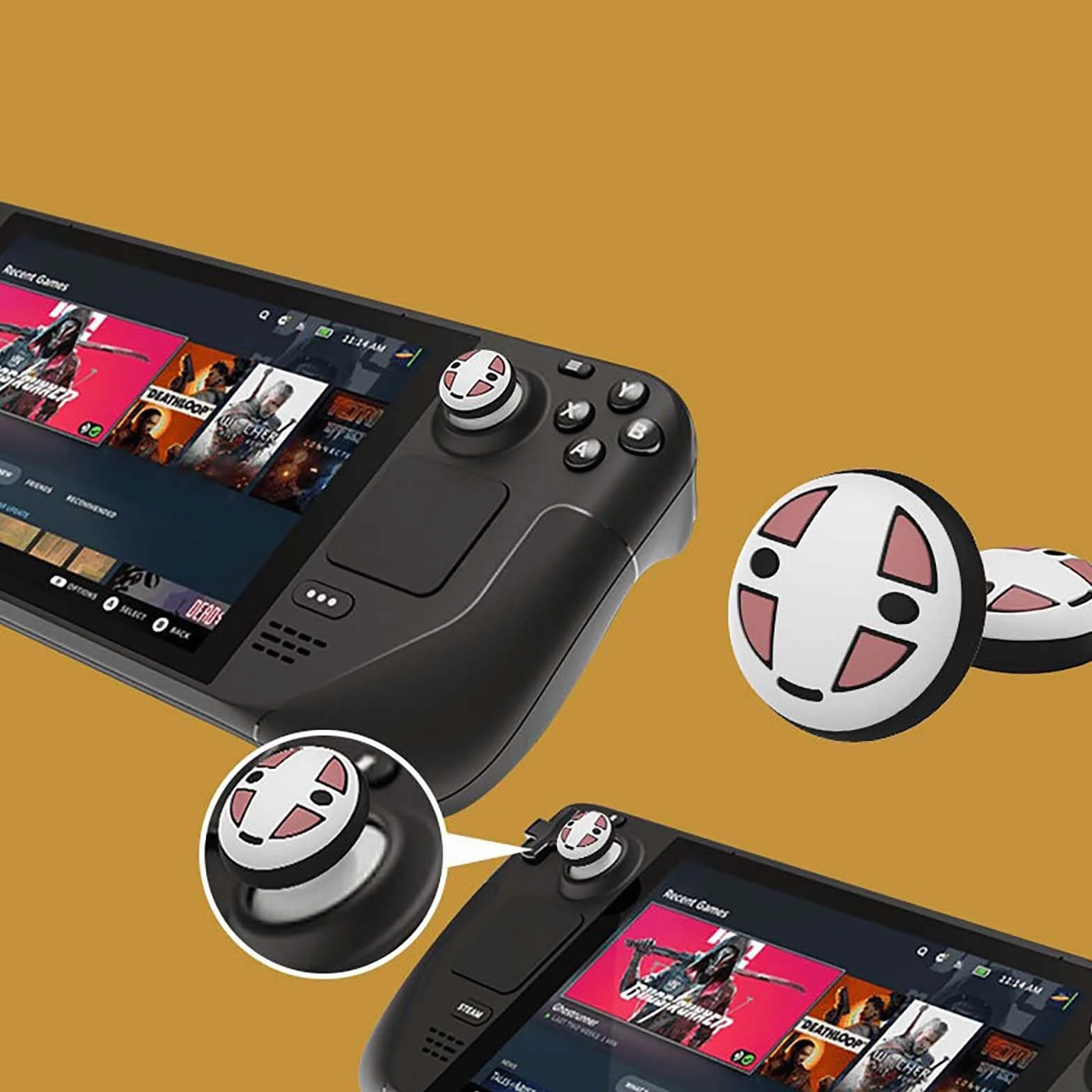 SEIAIYG Nakładki joystick do Steam Deck OLED/ASUS ROG Ally, silikonowe joystick Protector odporne na pot, antypoślizgowe, do Steam Deck OLED/ASUS ROG Ally Thumbstick Caps, akcesoria, białe (4 sztuki)