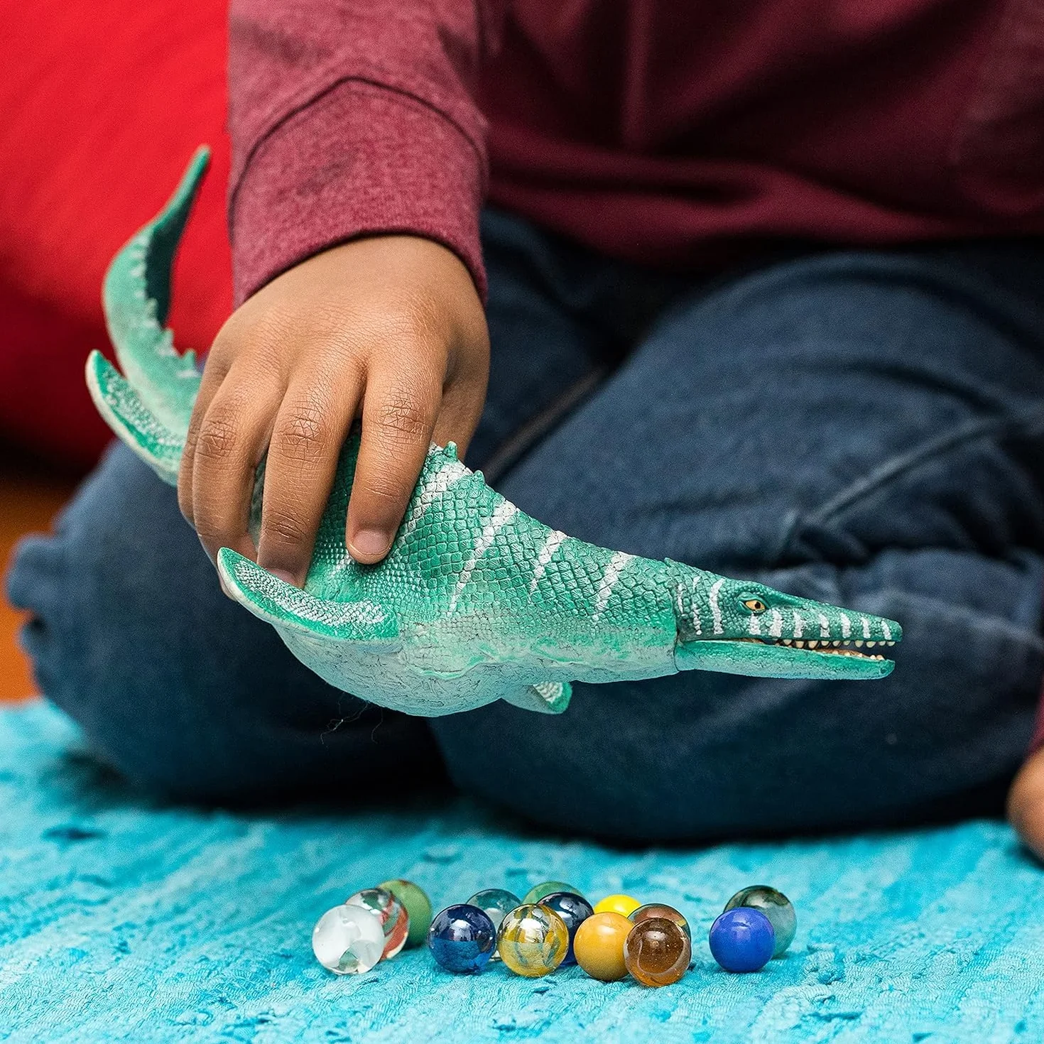 schleich DINOSAURS | Mozazaur 15026 | szczegółowa figurka dinozaura z ruchomą szczęką | wysokiej jakości figurka kolekcjonerska | prezent dla dziewczynek i chłopców | zabawka od 3 lat | 32 x 12 x 7 cm