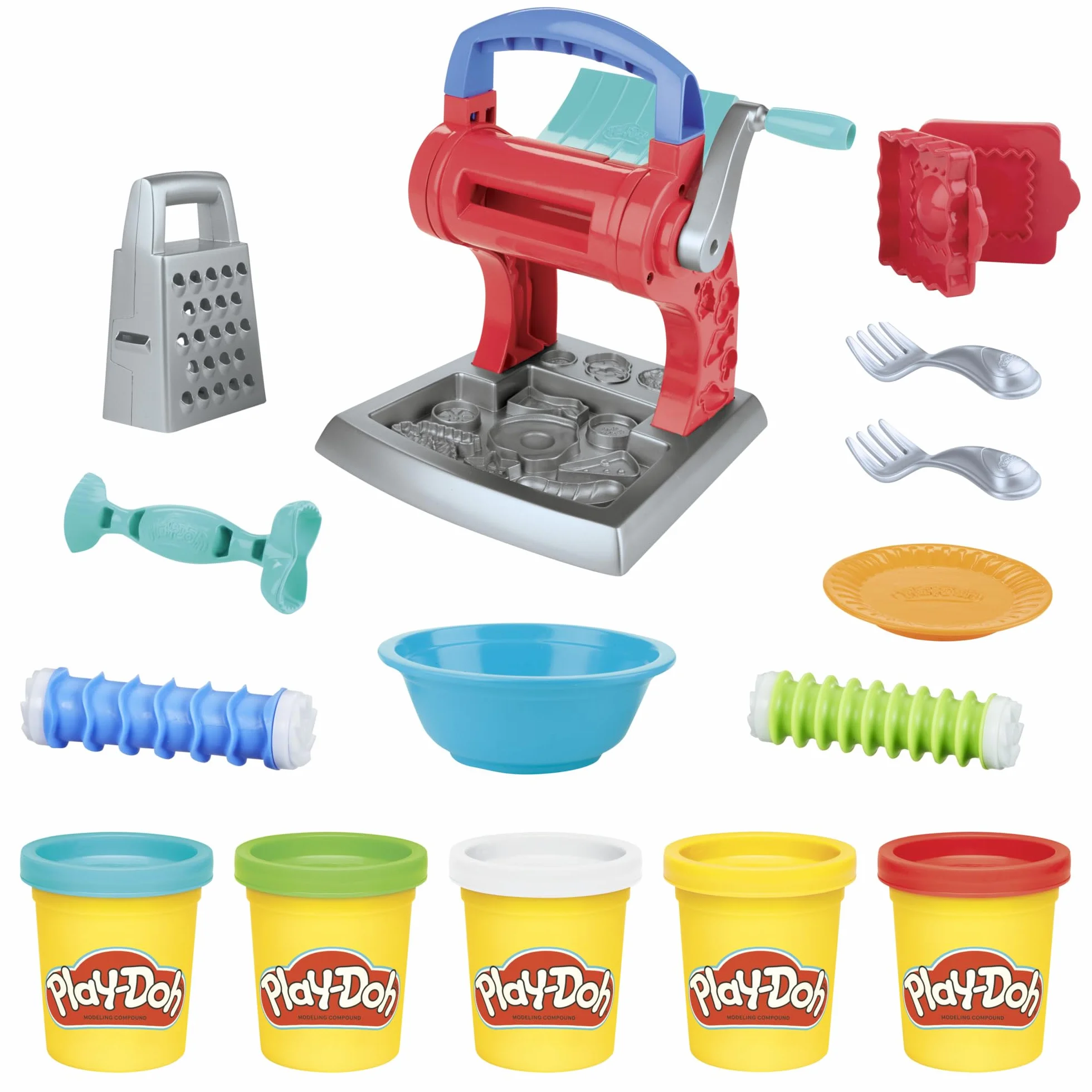 Play-Doh Makaronowe Szaleństwo to zabawka dla dzieci w wieku od 3 lat, z nietoksyczną ciastoliną Play-Doh w 5 kolorach
