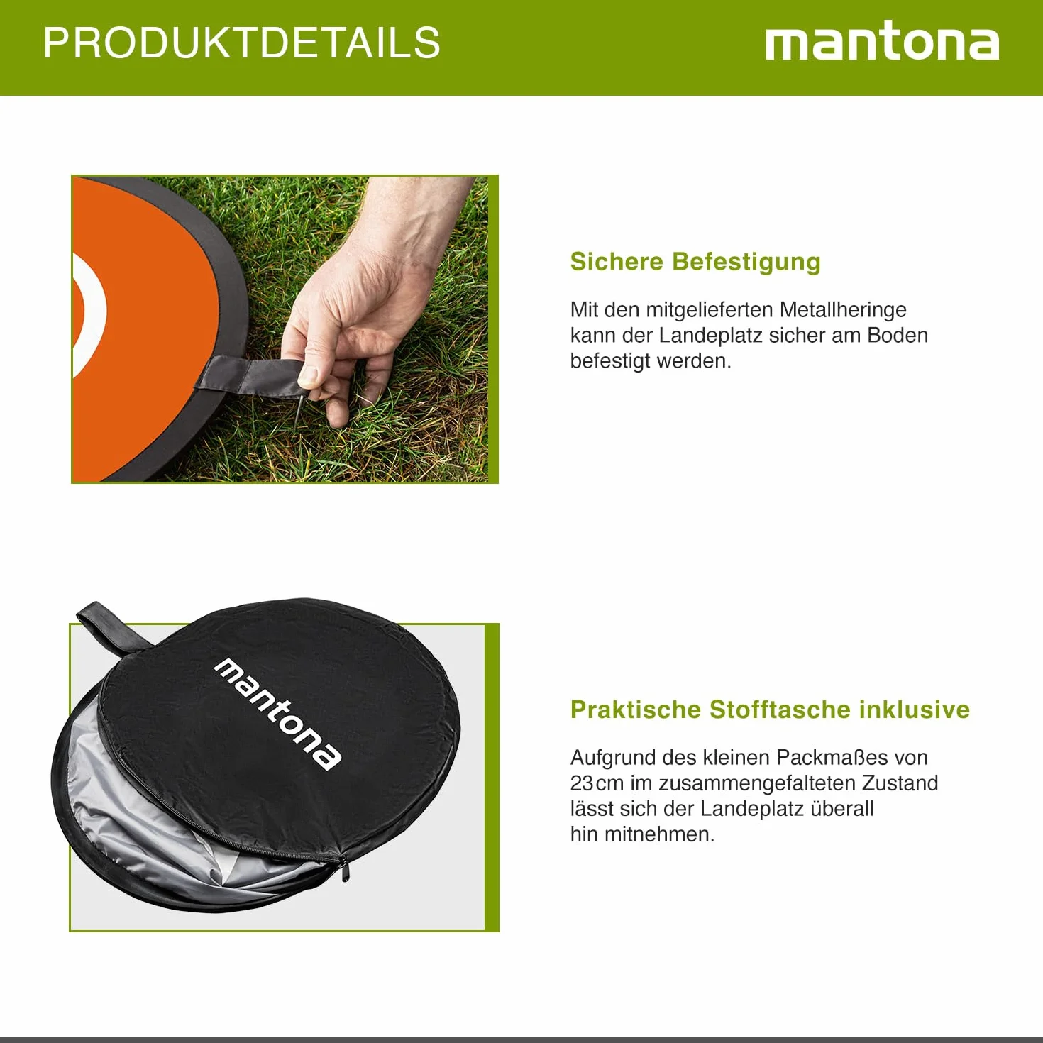 Mantona Składane lądowisko dla dronów, Ø 75cm