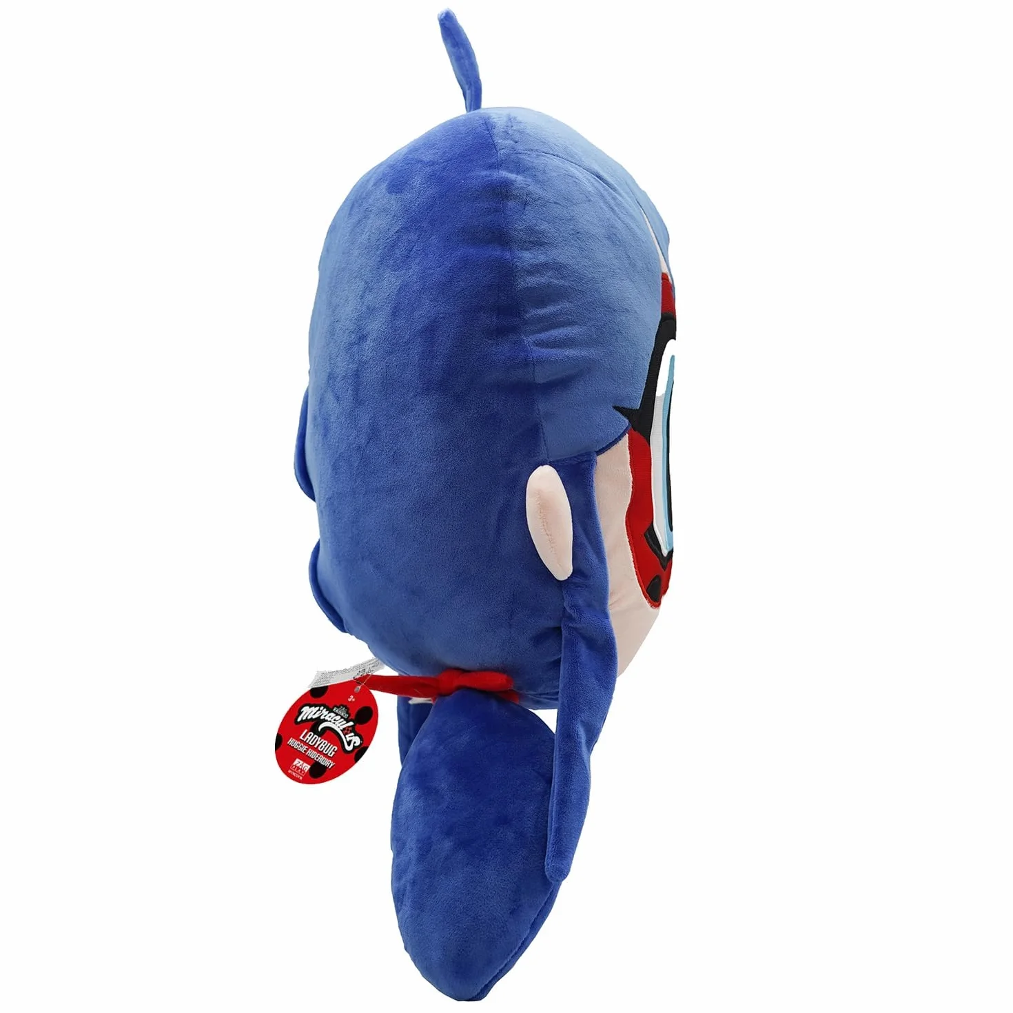 Miraculous Biedronka Huggie Hideaway Biedronka 40 cm czarna pluszowa poduszka super słodka zabawka dla dzieci z dużą tajną kieszenią na zamek błyskawiczny z tyłu (Wyncor)