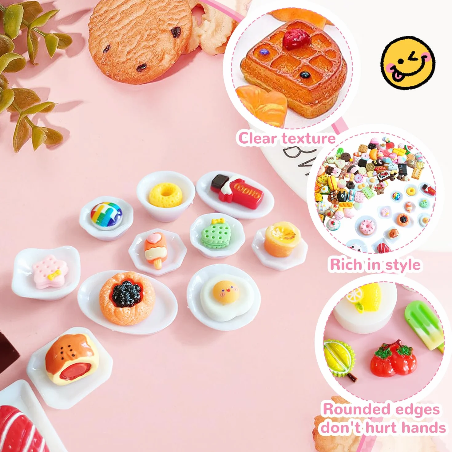 150 sztuk mini potraw mini jedzenie miniaturowe jedzenie zabawka do jedzenia miniaturowe zabawki spożywcze (styl losowy), idealny do dekoracji miniaturowych kuchni i domków dla lalek