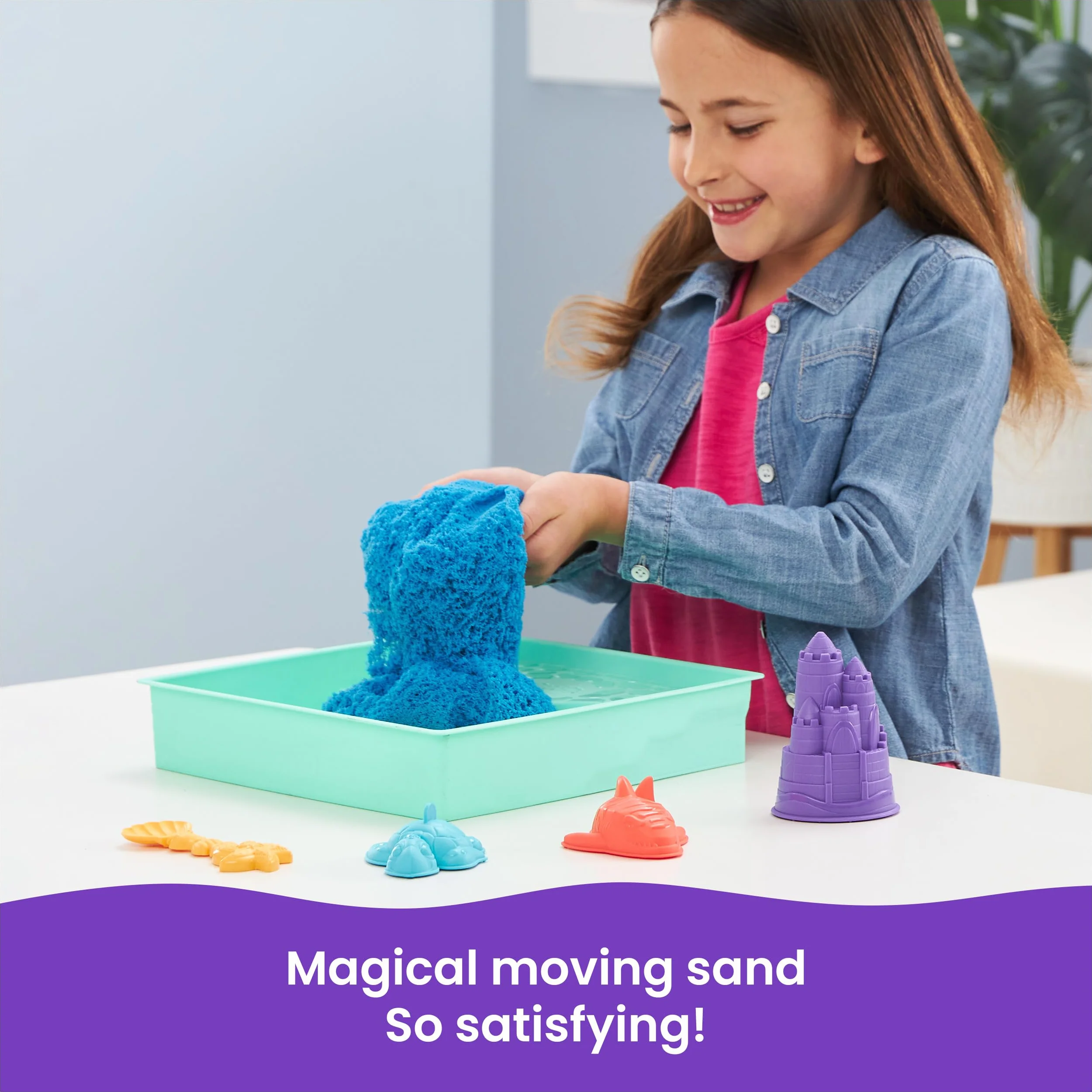 Kinetic Sand - Zestaw piaskownica. Niebieski piasek do zabawy