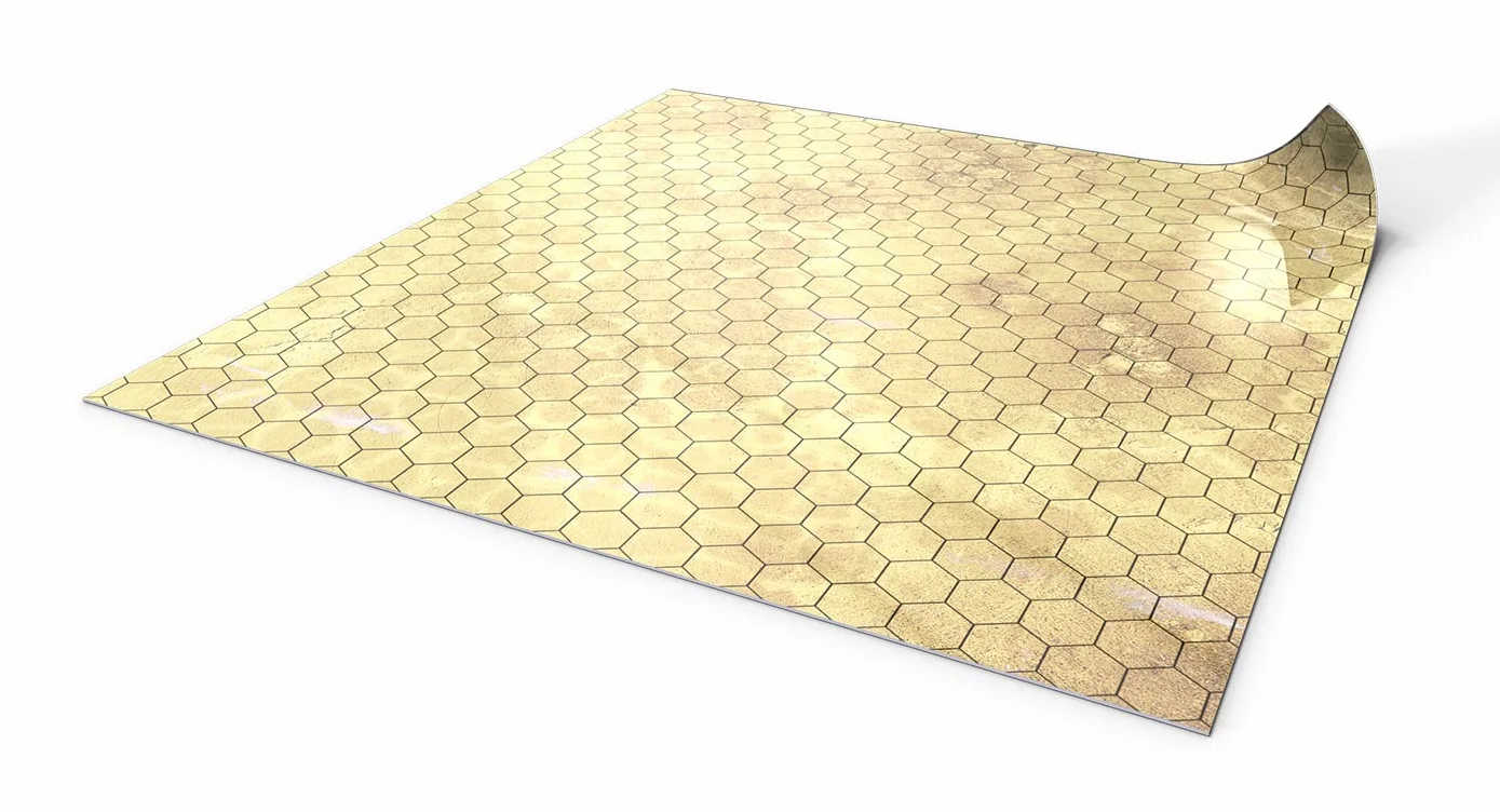 Playmats.eu PP001-hex_mini Mata Suchościeralna RPG 50x50 (siatka sześciokątna) Papirus 1