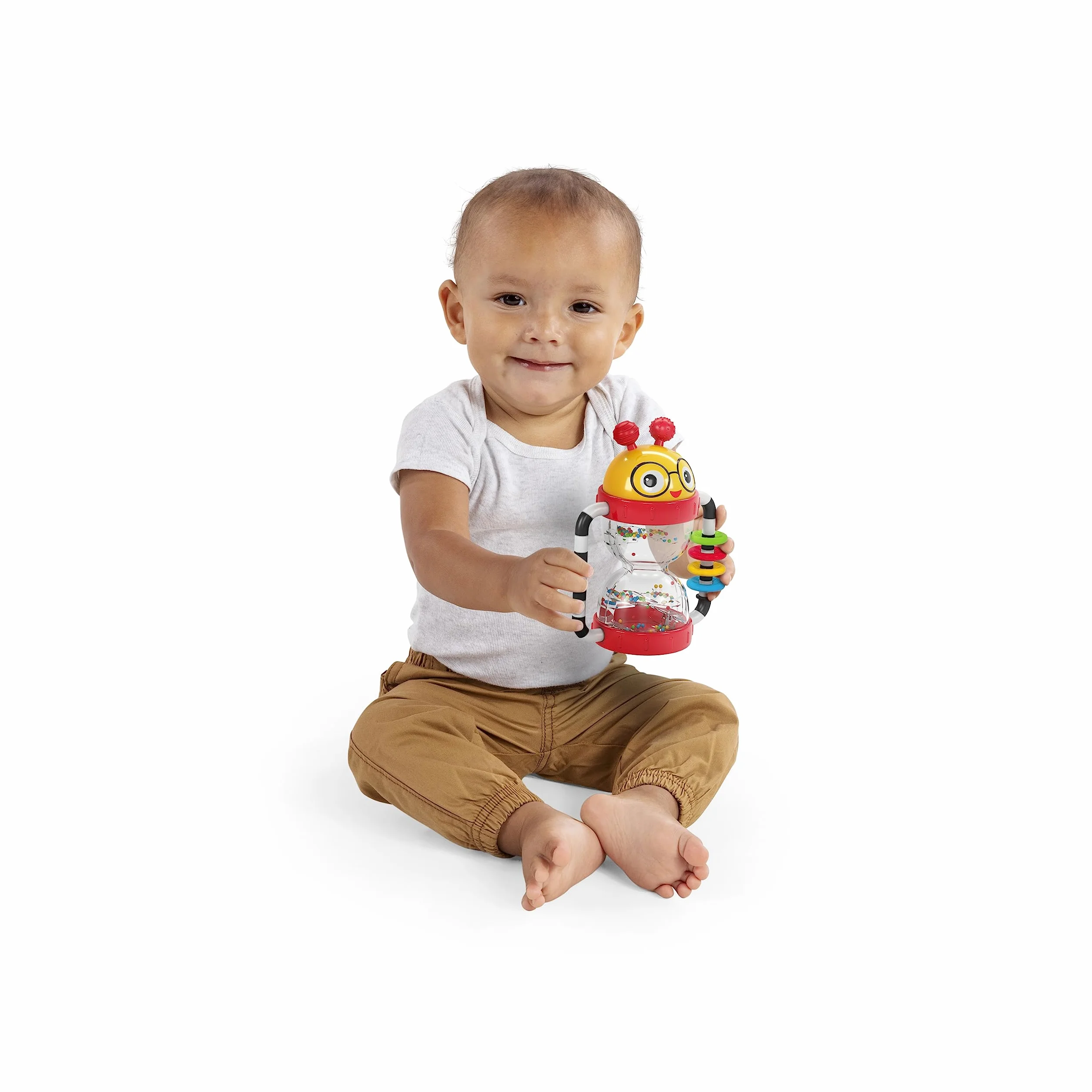 Baby Einstein Cal's Sensory Shake-up Developmental Activity Sonaglio giocattolo senza BPA, per neonati dai 3 mesi in su