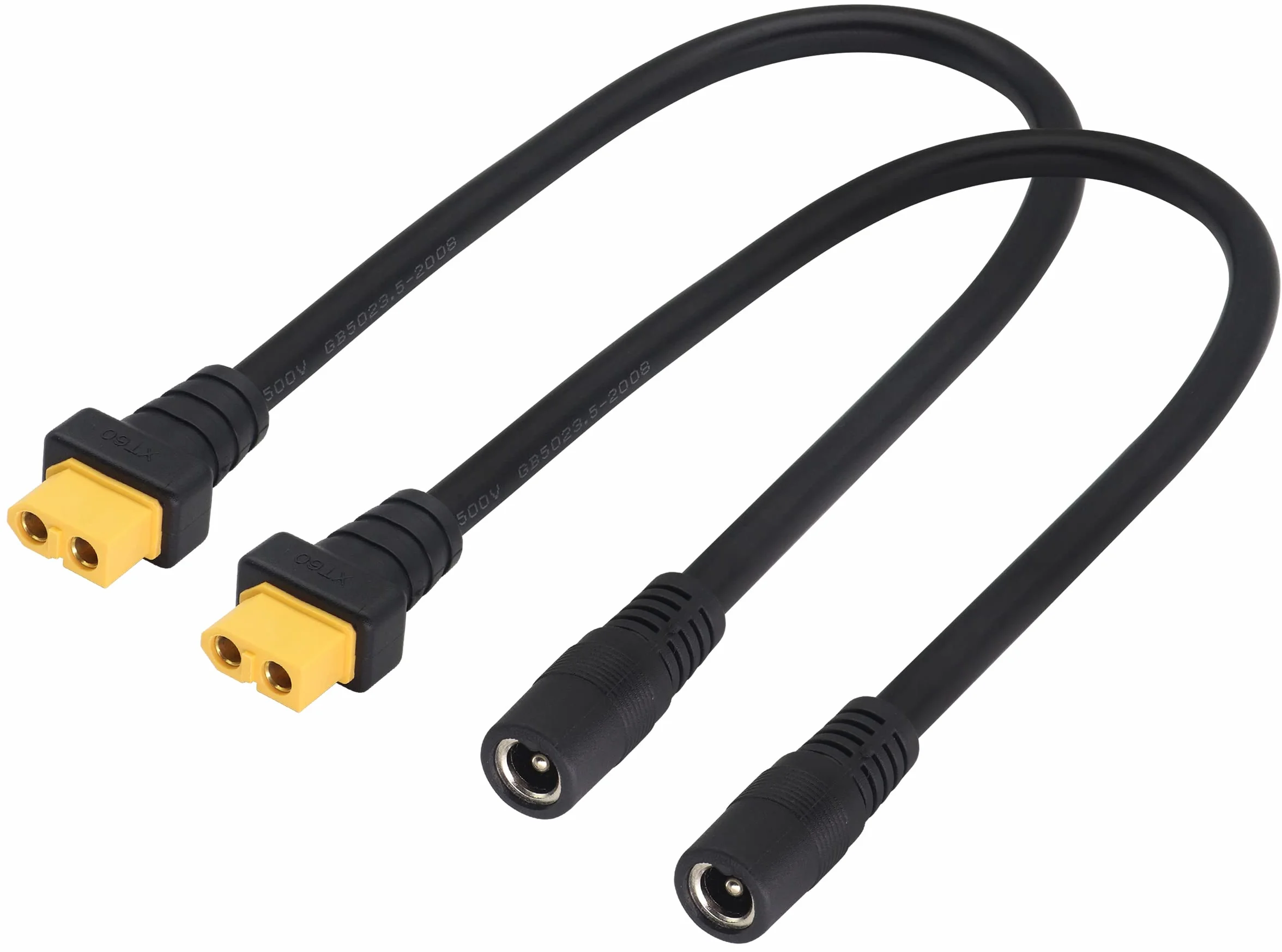 DC5,5 x 2,1 mm na XT60 kabel do ładowania XT60 żeński na DC5,5 x 2,1 mm żeński kabel adaptera do lutownicy TS100, zasilacz do monitora FPV, kabel zasilający dron (DC 2,1 mm-F/30 cm-2 sztuki)