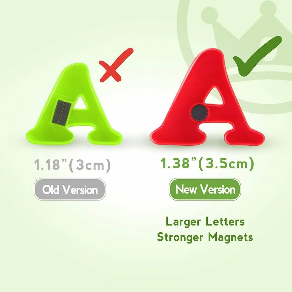 Coogam 78 sztuk Litery Magnetyczne Cyfry Magnesy Na Lodówkę Kolorowy Alfabet ABC 123, Zestaw Zabawek Edukacyjnych Nauka Pisowni Wielkie Małe Litery Matematyka dla 345 Lat Ulepszona Wersja