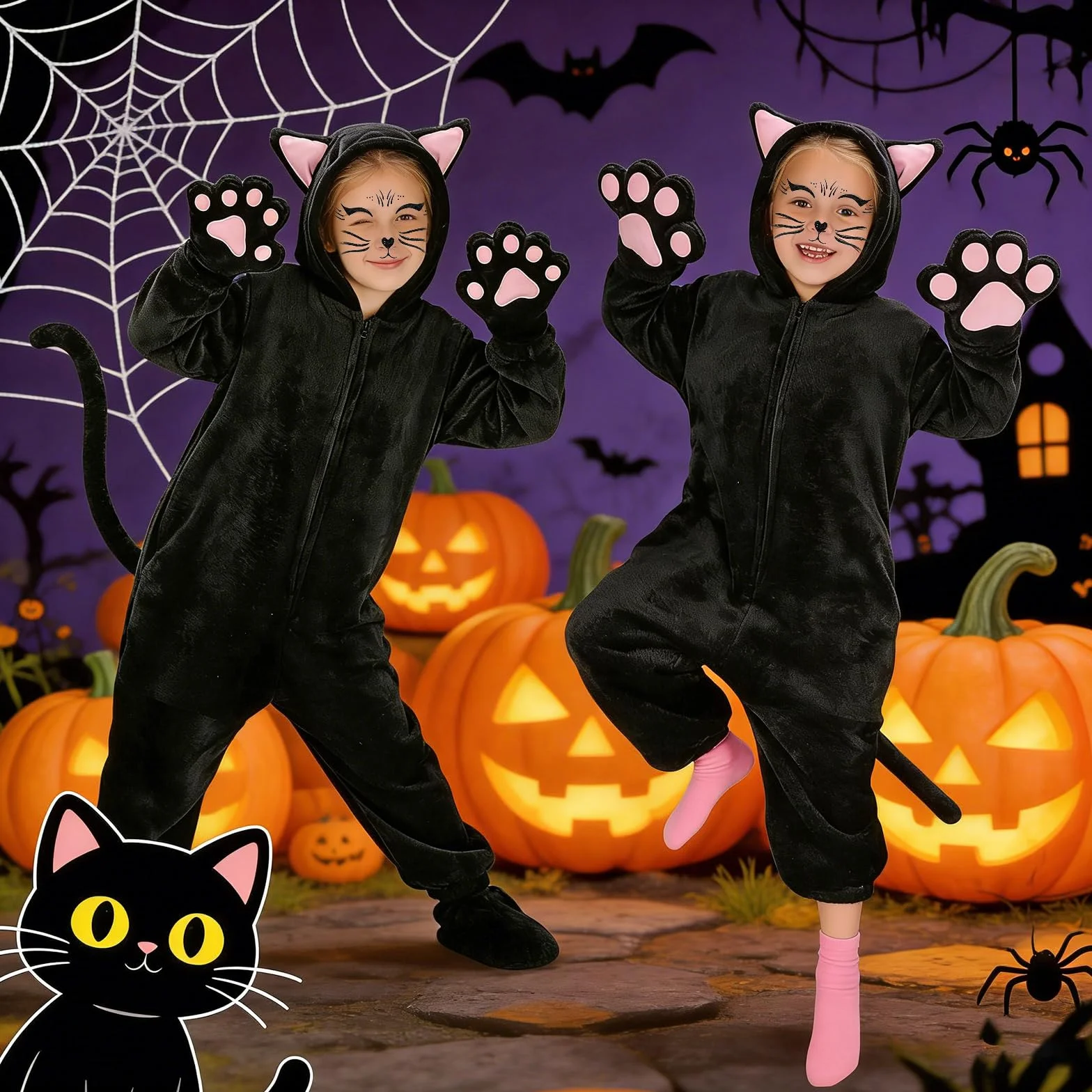 Kostium zwierzęcy dla dzieci kostium kot lampart dalmatyńczyk żaba kombinezon ze zwierzętami, karnawał, Halloween, dziewczynka, chłopiec