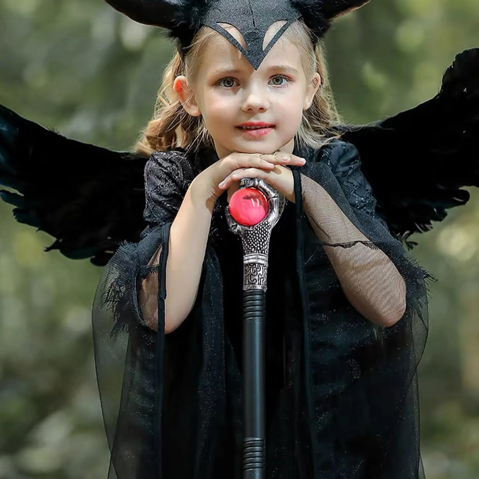 Gotycka laska na Halloween, kostium wampira, akcesoria do kostiumu faraona, akcesoria do kostiumu, laska czarownicy, laska dla dzieci, laska na Halloween, cukierek lub psikus, cosplay, przebranie