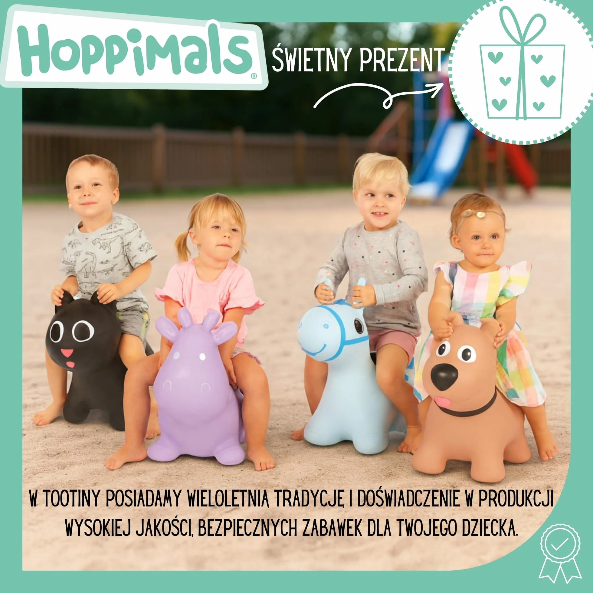 T-TFF-NN186 Gumowy Skoczek, konik brązowy, pompka