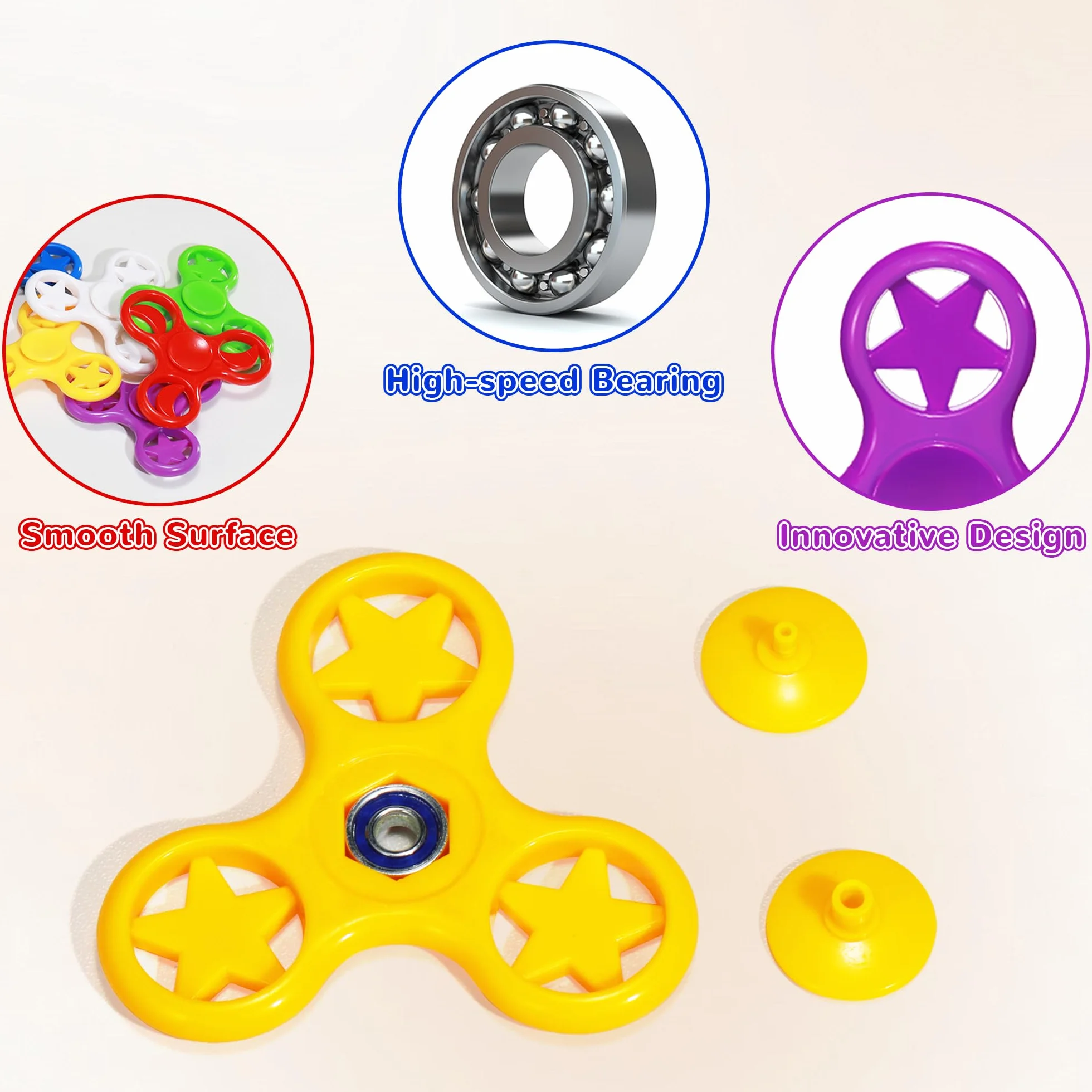 SCIONE Zestaw 12 Fidget Spinnerów - Kolorowe Spinnery Ręczne Antystresowe dla Dzieci i Dorosłych