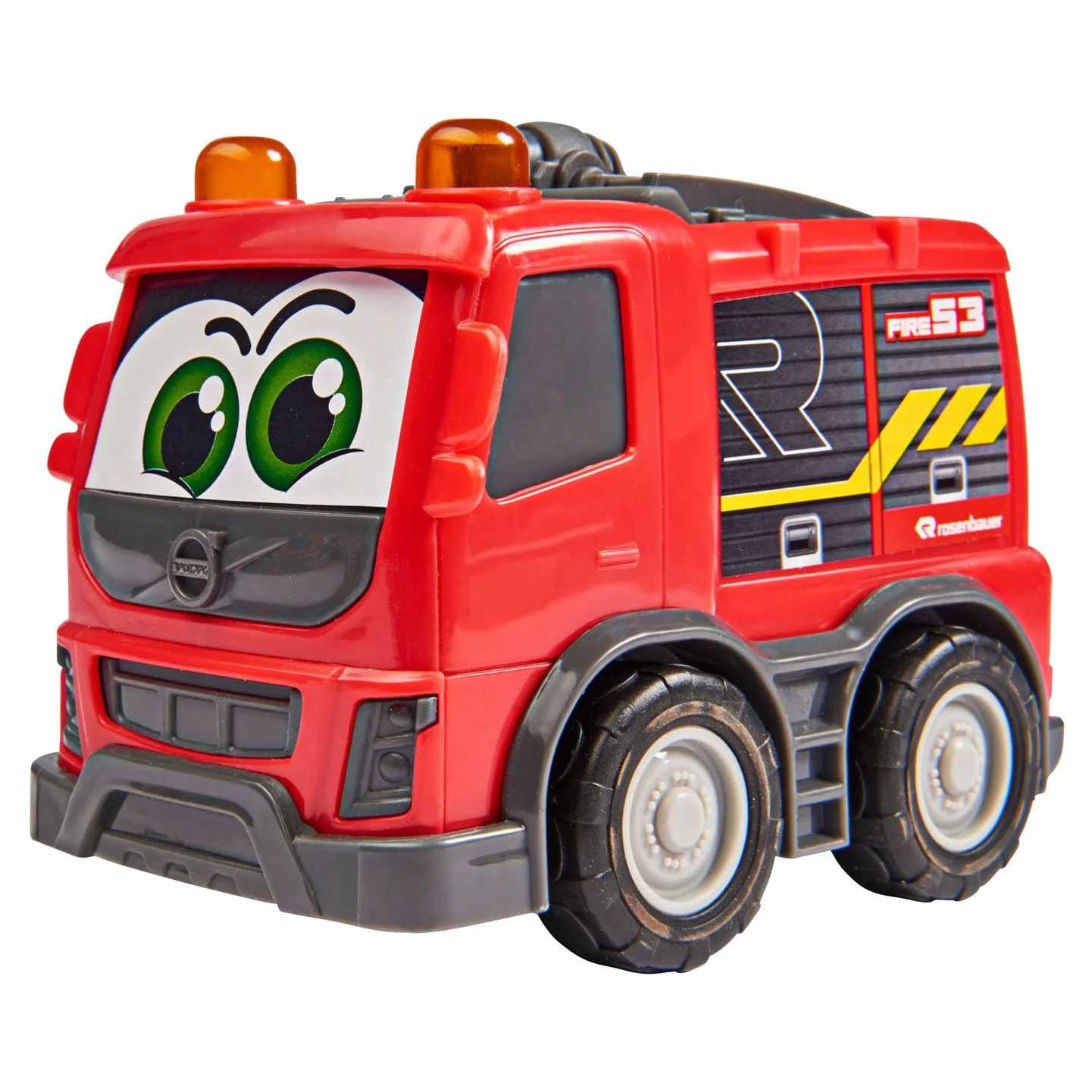 Dickie Toys ABC Streety 204112007 samochód przesuwny dla niemowląt i małych dzieci od 1 roku życia, buldożer, straż pożarna lub wywóz śmieci, 15 cm duży samochód zabawkowy, kolor pomarańczowy