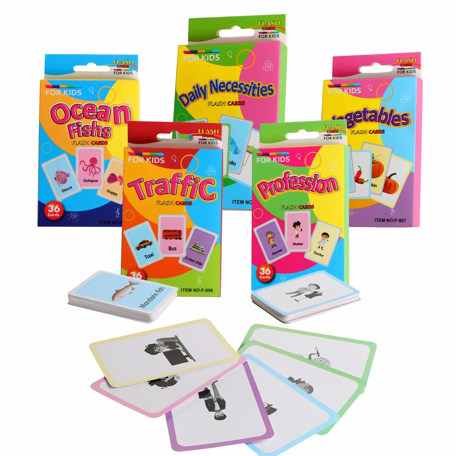 180 sztuk kart edukacyjnych dla dzieci – Daily Necessities, Traffic, Ocean Fishs, Professions, Vegetable, karty zwierząt Montessori gra edukacyjna, angielskie karty fotograficzne, słownictwo, karty