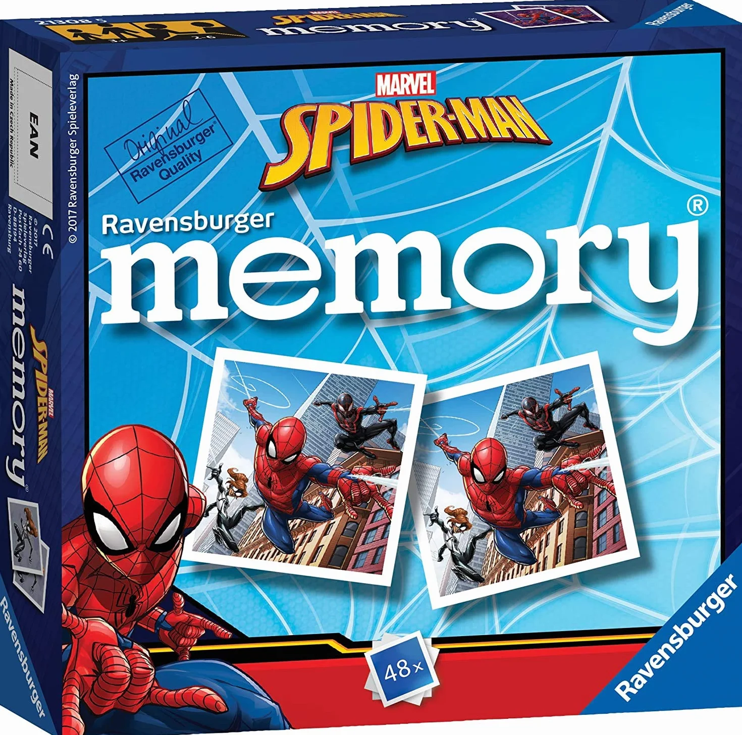 Ravensburger Marvel Spiderman Mini Memory Game - Matching Picture Snap Pairs Game For Kids Age 3 Years and Up