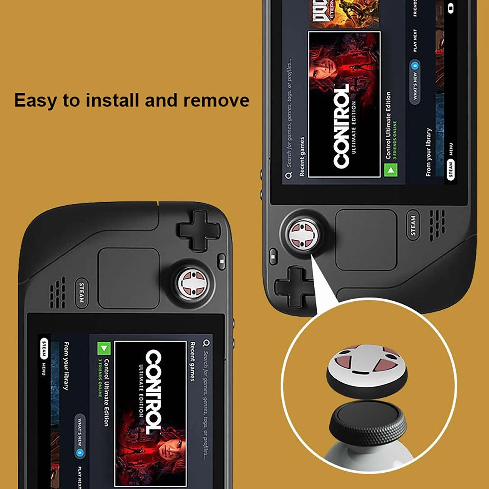 SEIAIYG Nakładki joystick do Steam Deck OLED/ASUS ROG Ally, silikonowe joystick Protector odporne na pot, antypoślizgowe, do Steam Deck OLED/ASUS ROG Ally Thumbstick Caps, akcesoria, białe (4 sztuki)