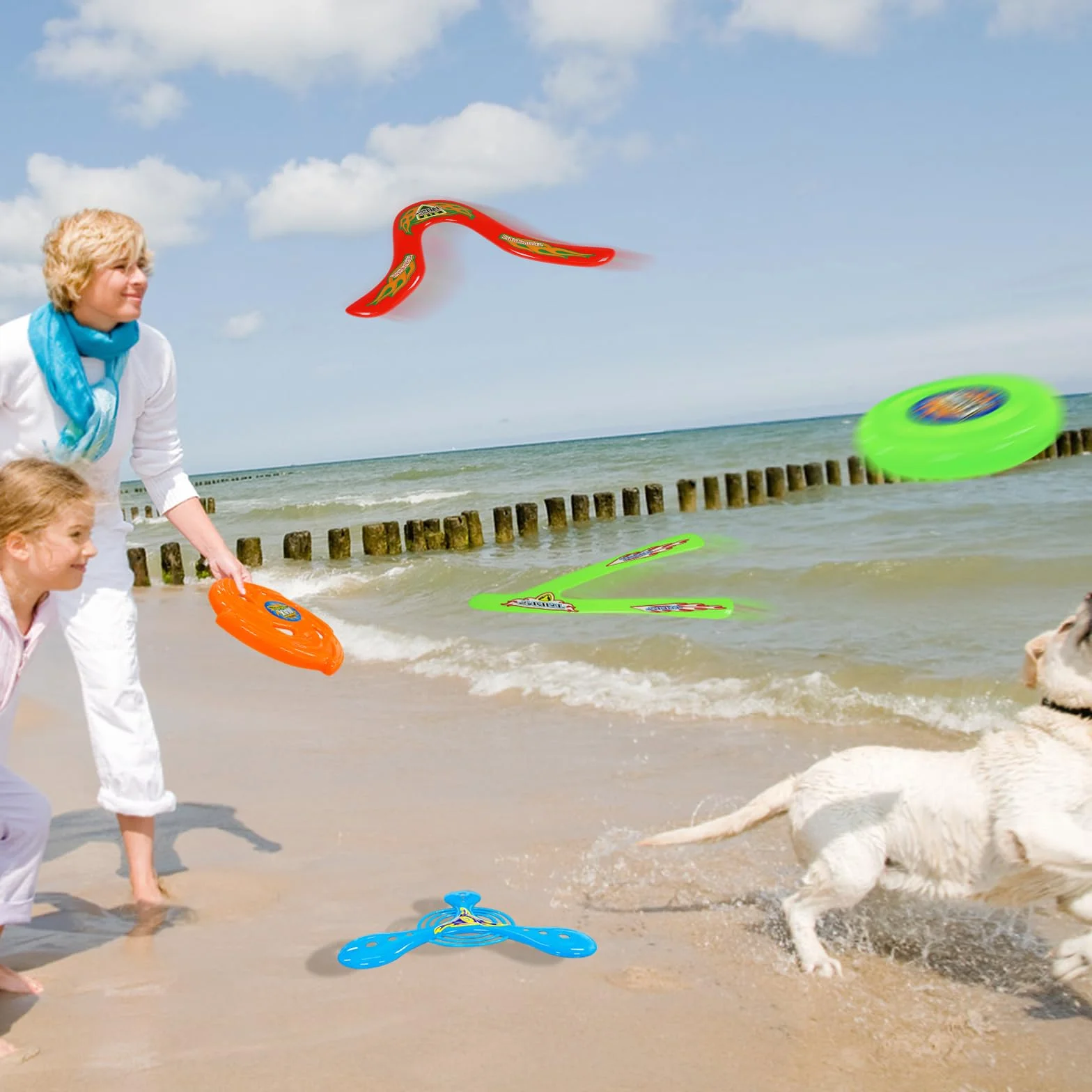 6 sztuk boomerang, bumerang dziecko, frisbee dziecko, zabawki sportowe typu boomerang, losowy kolor, pierścień frisbee