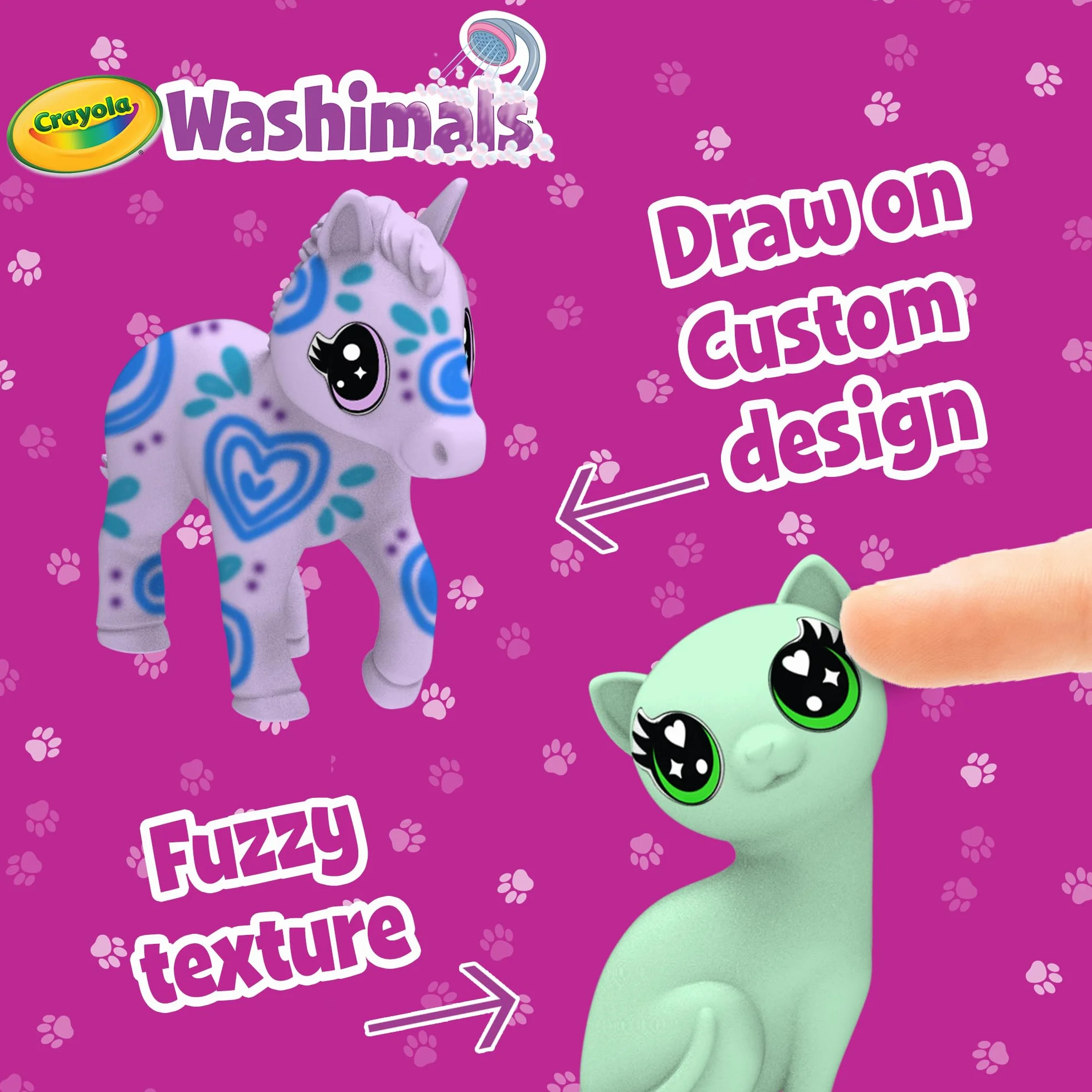 CRAYOLA Washimals Pastel Pets zestaw do napełniania z 3 szczeniakami, 3 zmywalne markery i szczoteczka, zabawka i prezent dla dzieci, od 3 lat, 74-7511