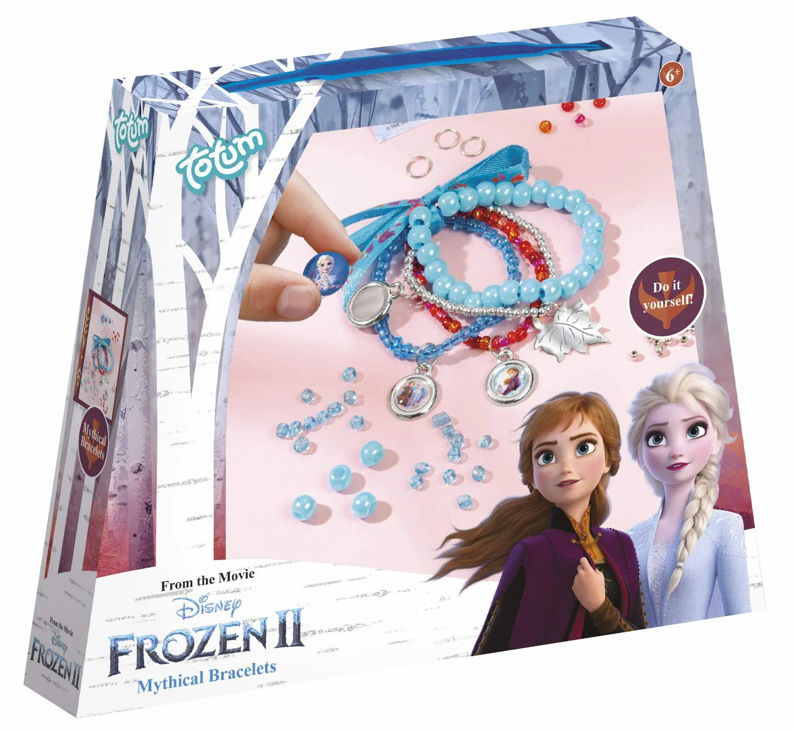 Disney Frozen 680746 II Mistyczny zestaw bransoletek: stwórz własne bransoletki Frozen II z różnymi zawieszkami, satynowymi tasiemkami i pięknymi perłami