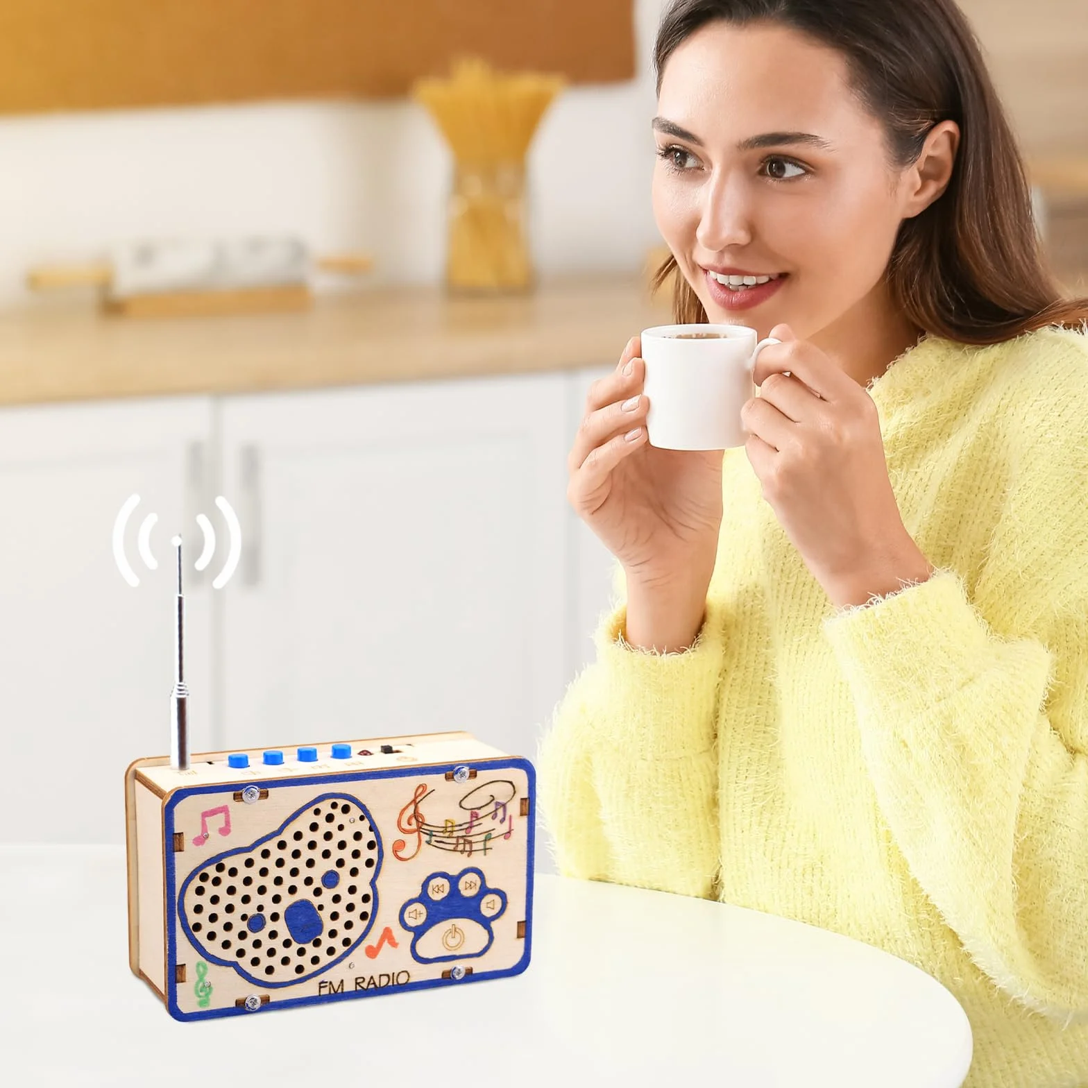 Zestaw do budowy radia, zestaw do samodzielnego montażu, zestaw drewniany, do lakierowania, elektronika, radio FM, eksperymenty naukowe dla dzieci, zabawka STEM dla dzieci w wieku 8-12 lat, wzór koala