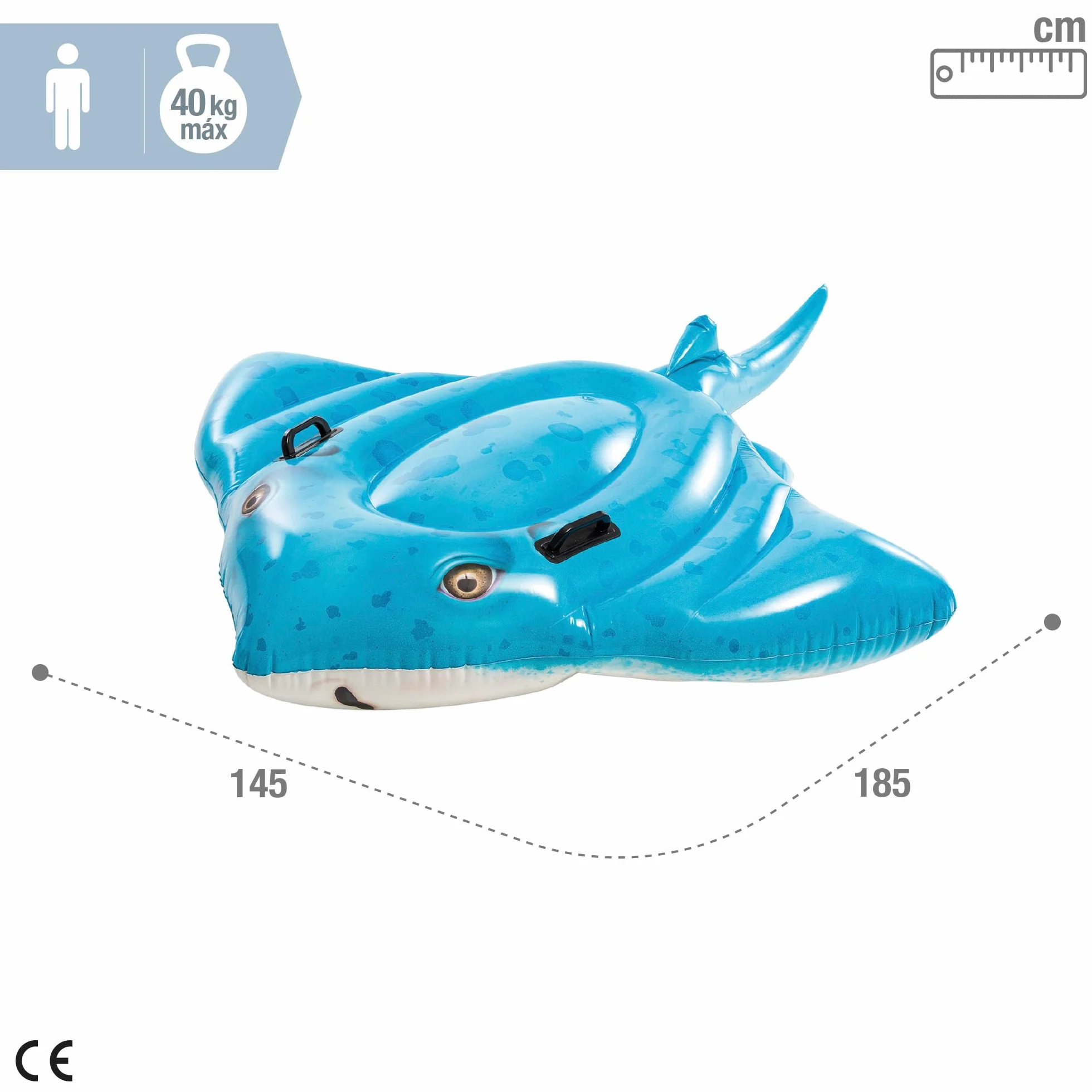 Intex Stingray Ride-On, Deflated Size: 1.85m x 1.45m (57576NP)