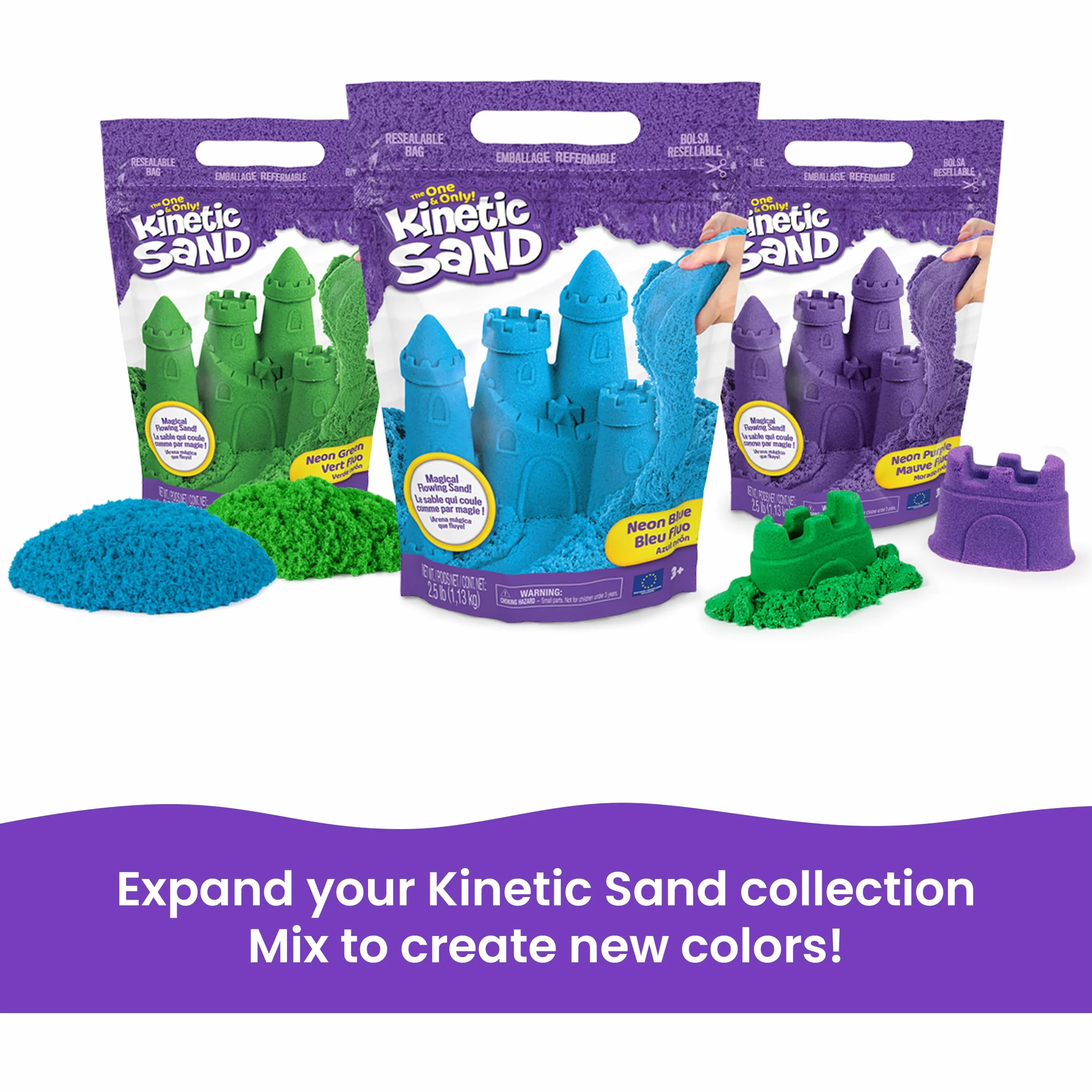 Kinetic Sand - Zestaw piaskownica. Niebieski piasek do zabawy