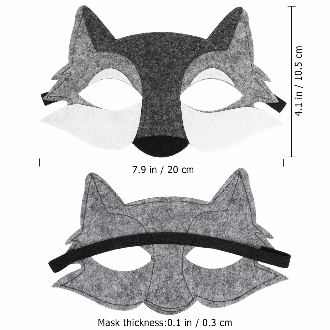 STOBOK Wilk czuł pół zwierzęcia maskarada, do cosplay, rekwizyty do kostiumu, akcesoria na Halloween, Boże Narodzenie, dekoracja, na imprezę, 3 sztuki