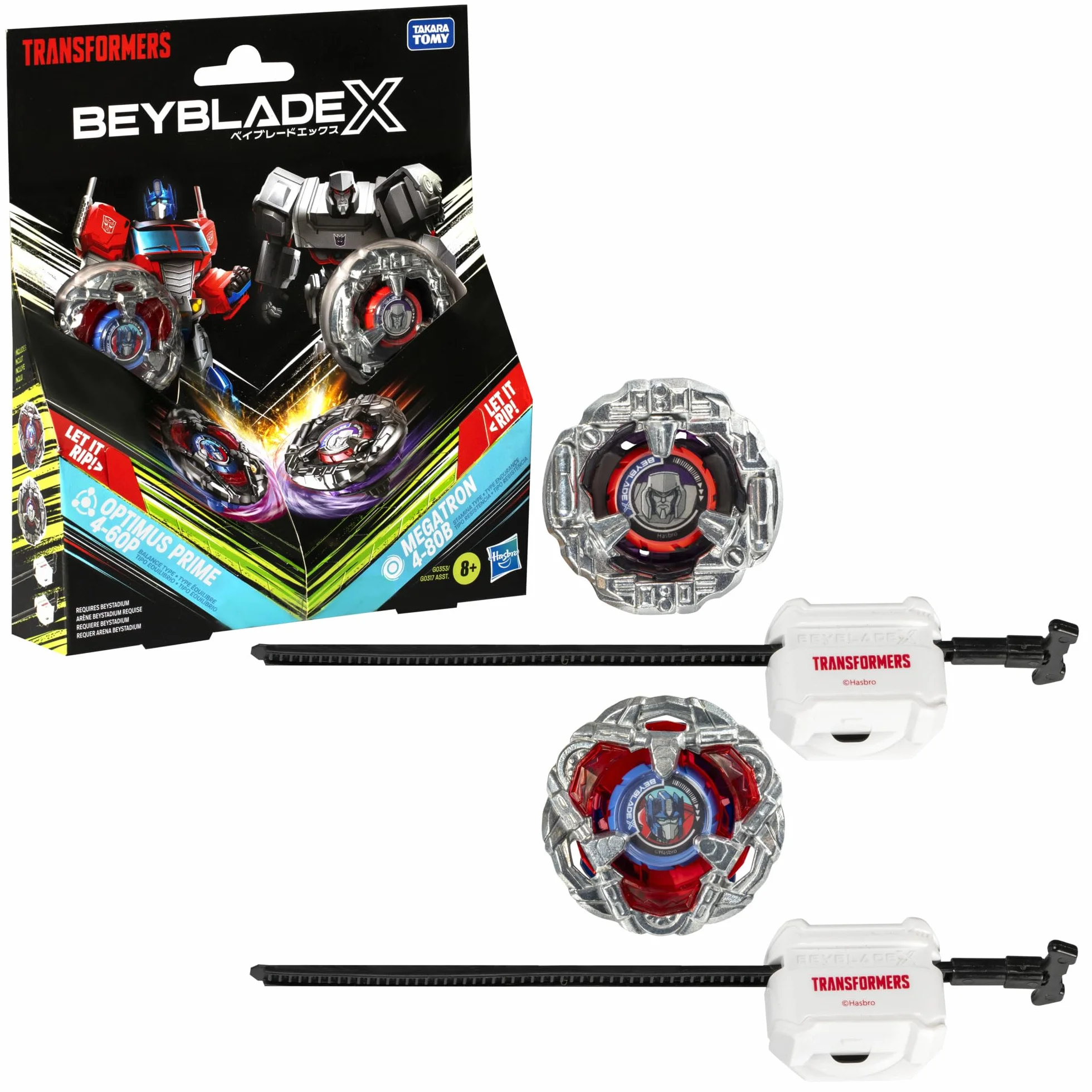 Wielopak Beyblade X Transformers Collab Optimus Prime 4-60P kontra Megatron 4-80B