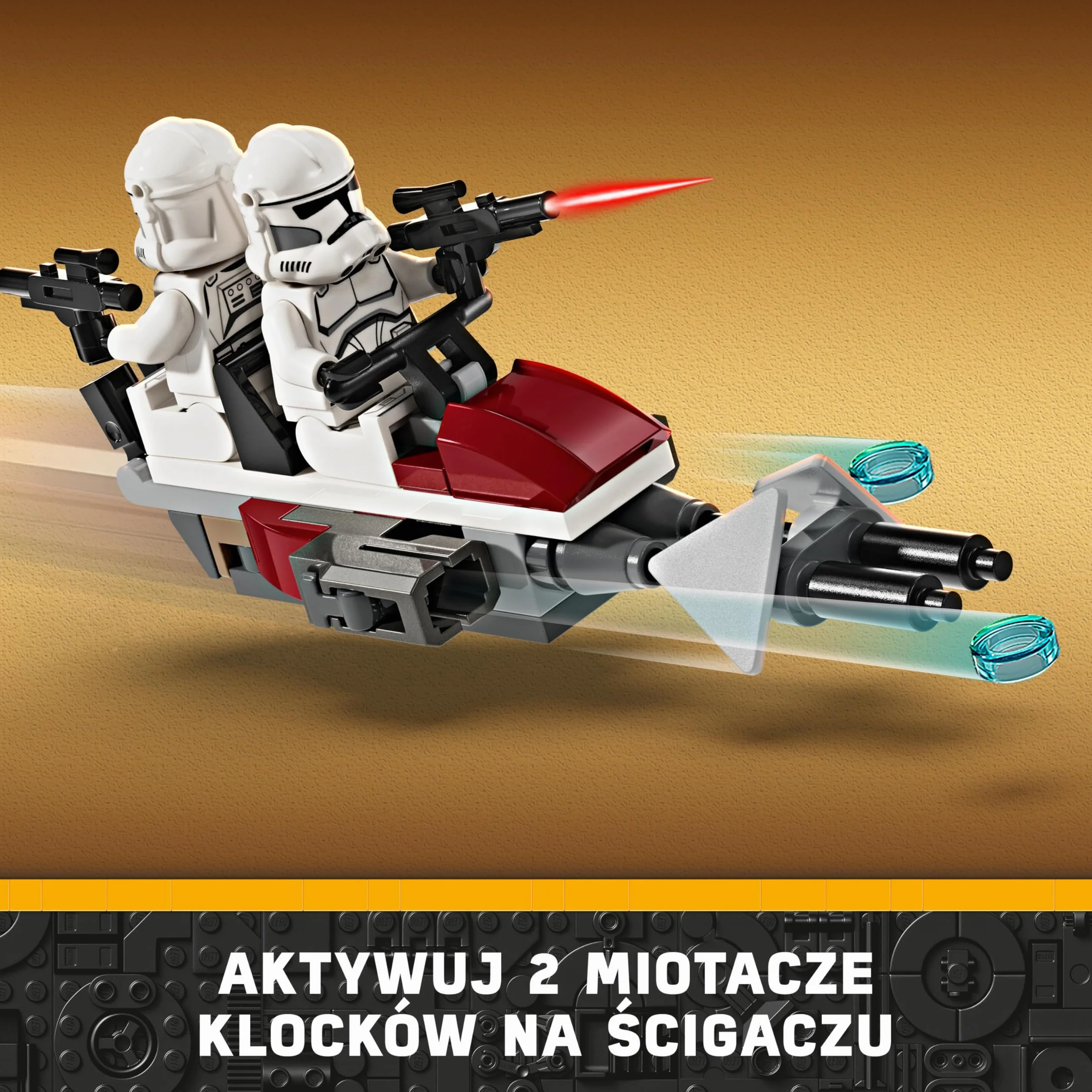 LEGO Star Wars Zestaw bitewny z żołnierzem armii klonów i droidem bojowym, Ścigacz i Tri-droid, Zabawka dla Dziecka i Fanów Gwiezdnych Wojen: Wojna Klonów, Prezent dla 7-latka, 75372