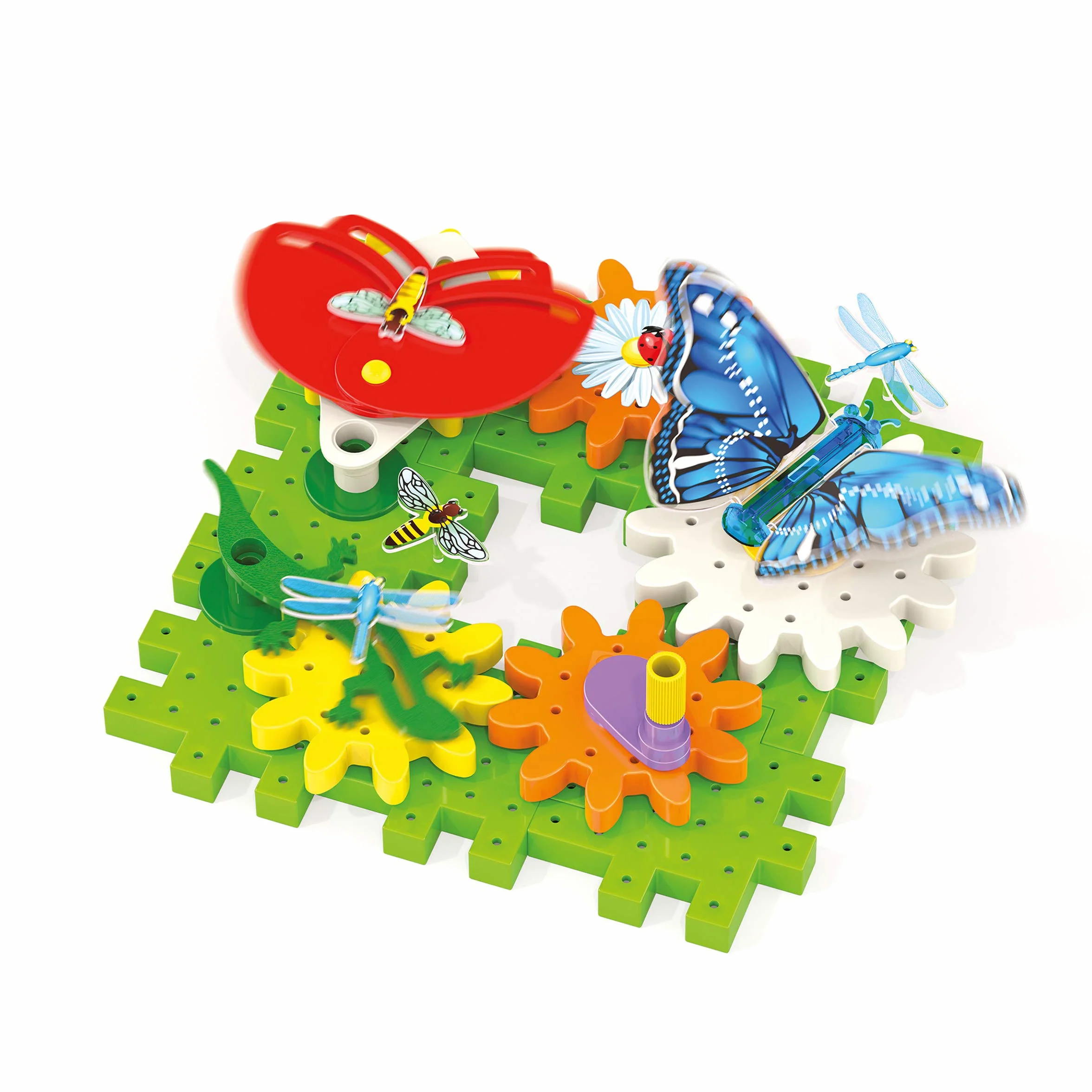 Quercetti 2367 Quercetti-2367 Garden Fun Georello Bugs & Gears-Zabawki budowlane i konstrukcyjne, zestaw kół zębatych