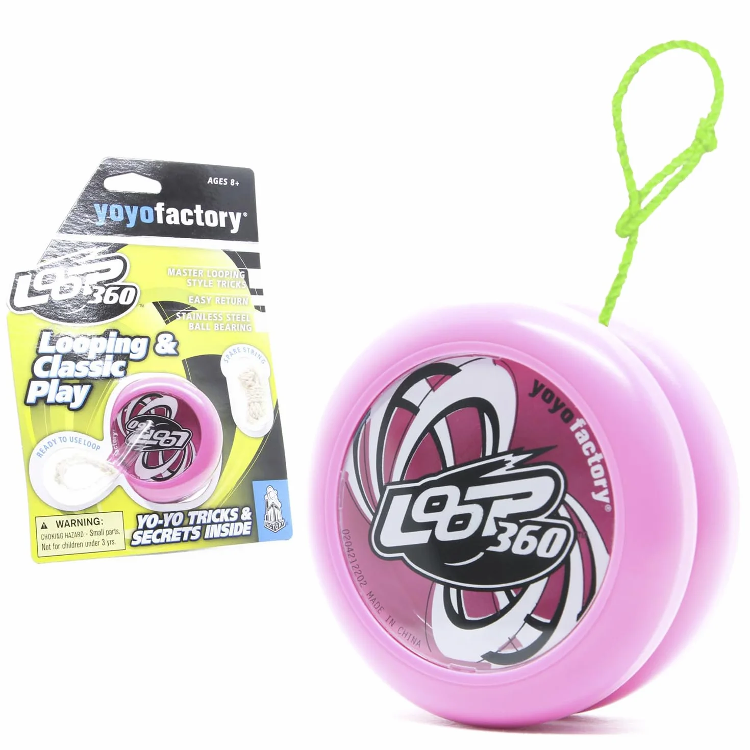 YOYO FACTORY LOOP 360 Yo-Yo z łożyskiem kulkowym i sznurkiem - różowe