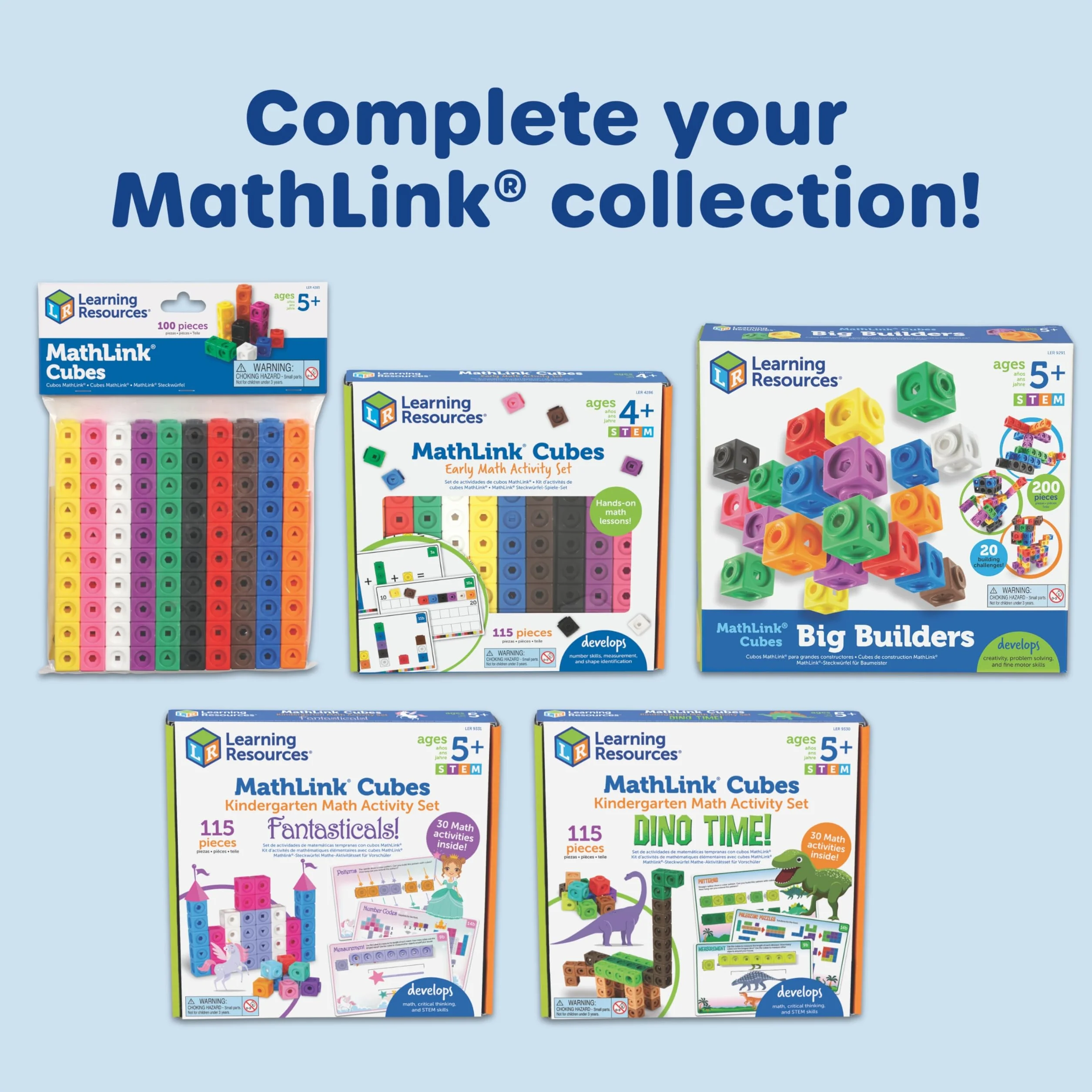 Learning Resources MathLink Kostki 100 Kawałek Zestaw