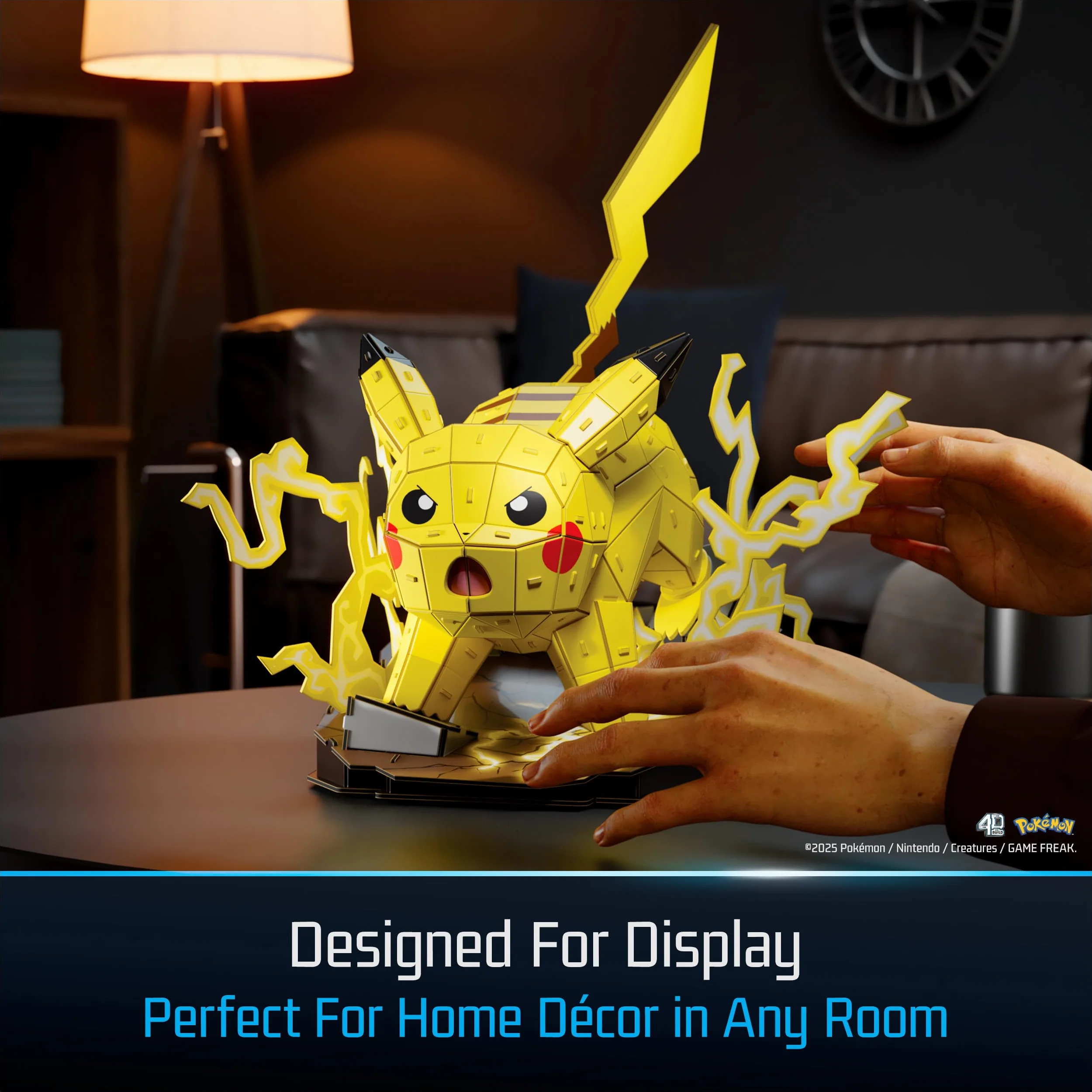 4D Build, Pokémon Pikachu 3D Zestaw do składania, Pokémony do kolekcjonowania, Puzzle 3D dla dorosłych i nastolatków, 201 elementów, dla osób w wieku od 12 lat