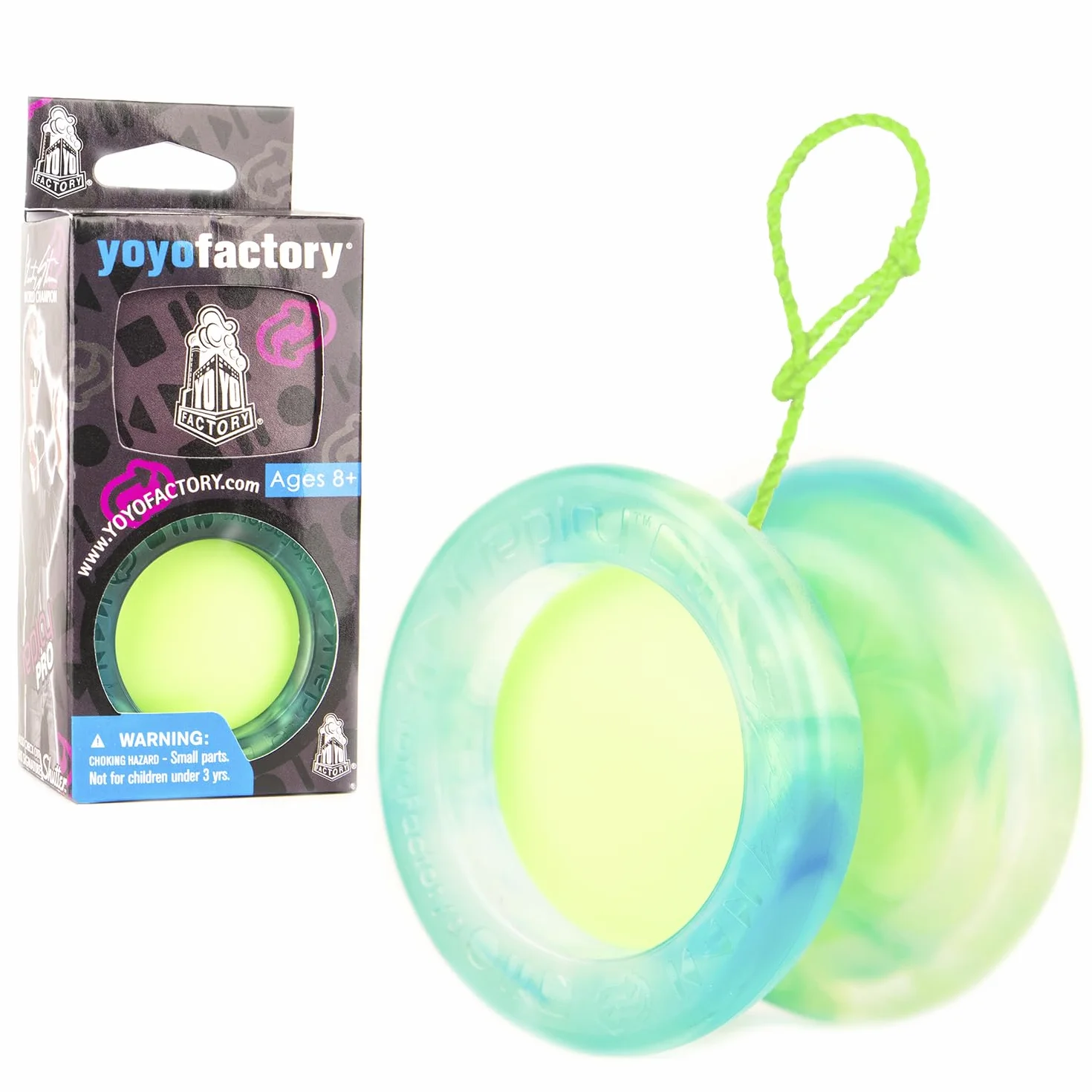 YoyoFactory Replay Pro Yo-Yo z łożyskiem kulkowym i sznurkiem - zielony (nowoczesny joyo, sznur i końcówki w zestawie) - Model mistrza świata