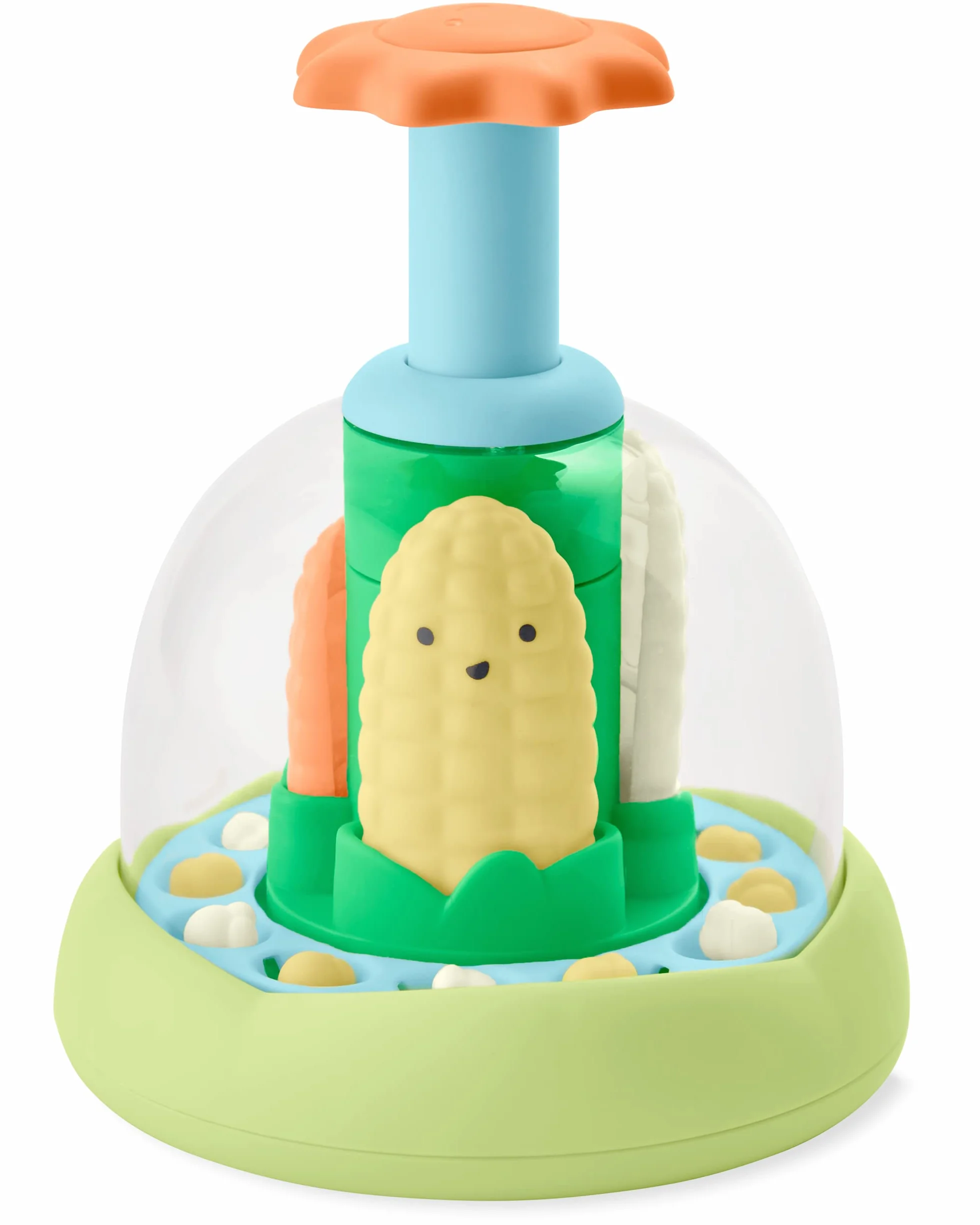 Skip Hop Press & Spin Zabawka dla niemowląt Farmstand What's Poppin Corn Spinner