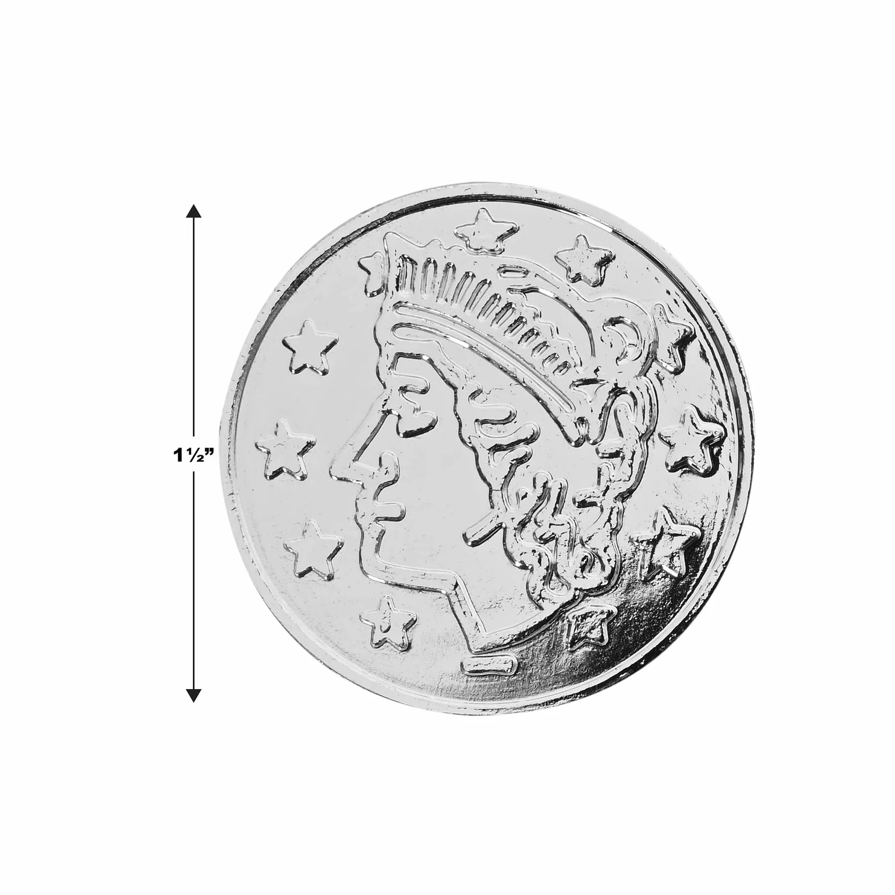 Beistle Silver S50856-SAZ2 plastikowe monety 200 sztuk