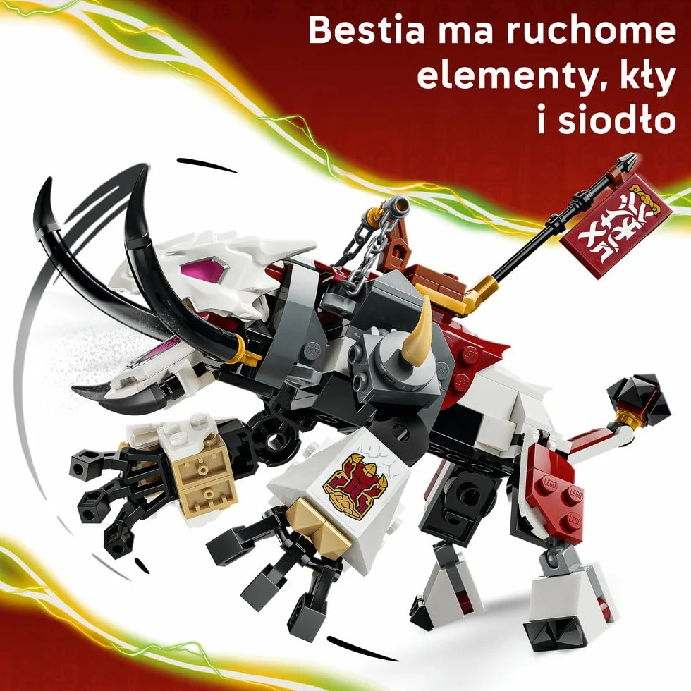 LEGO NINJAGO Zilvar i smocza bestia Grimtak, zabawka konstrukcyjna, klocki dla chłopca lub dziewczynki, zestaw z figurką smoka i minifigurkami, pomysł na prezent dla dziecka od 7 lat 71863