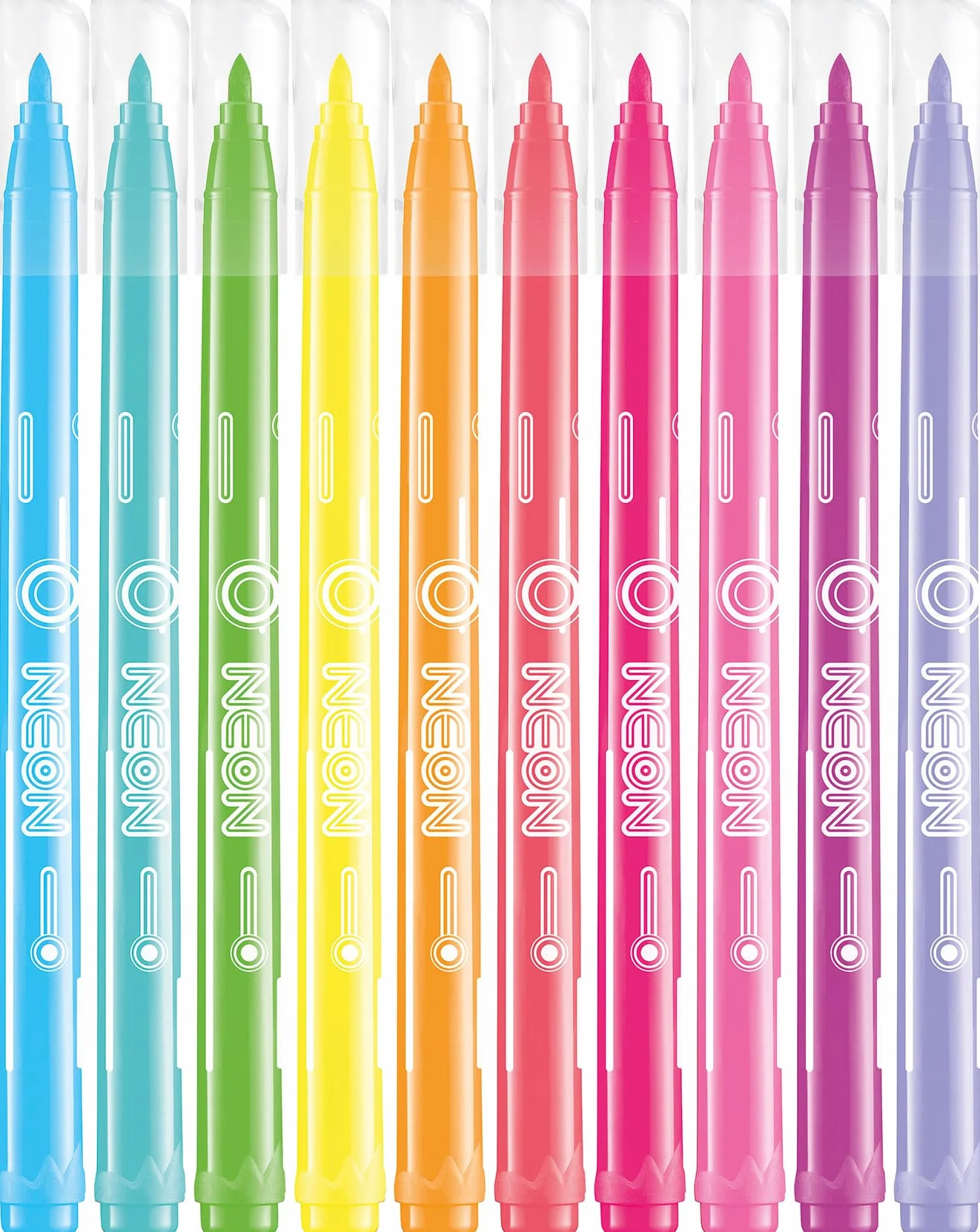 Maped - Neonowe flamastry - Kolorowe flamastry z efektem neonowym - Opakowanie 10 markerów NEON