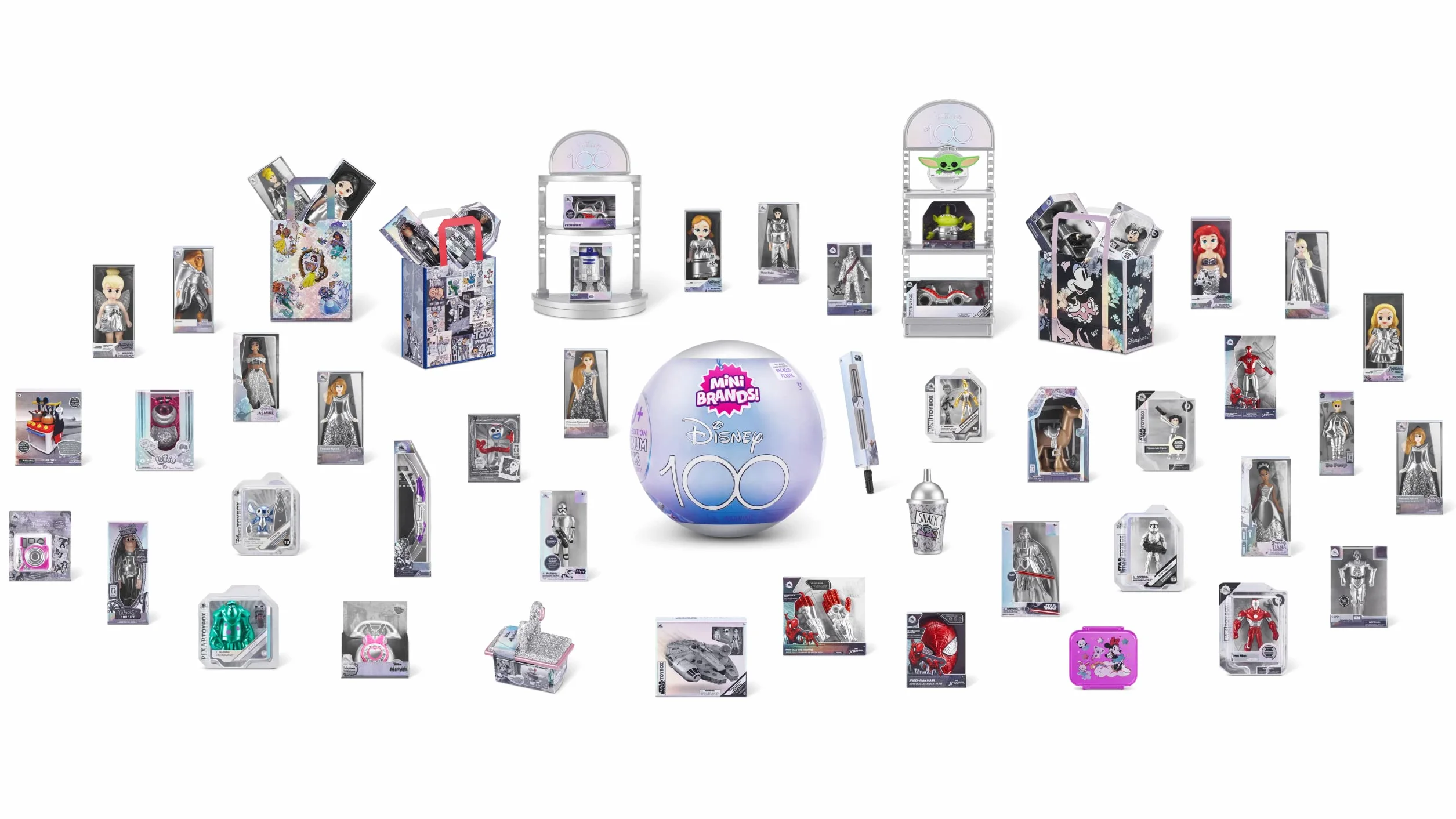 5 Surprise 77448 Years of Wonder, Mini Brands Platinum Limited Edition Etui kolekcjonerskie, Disney 100, S