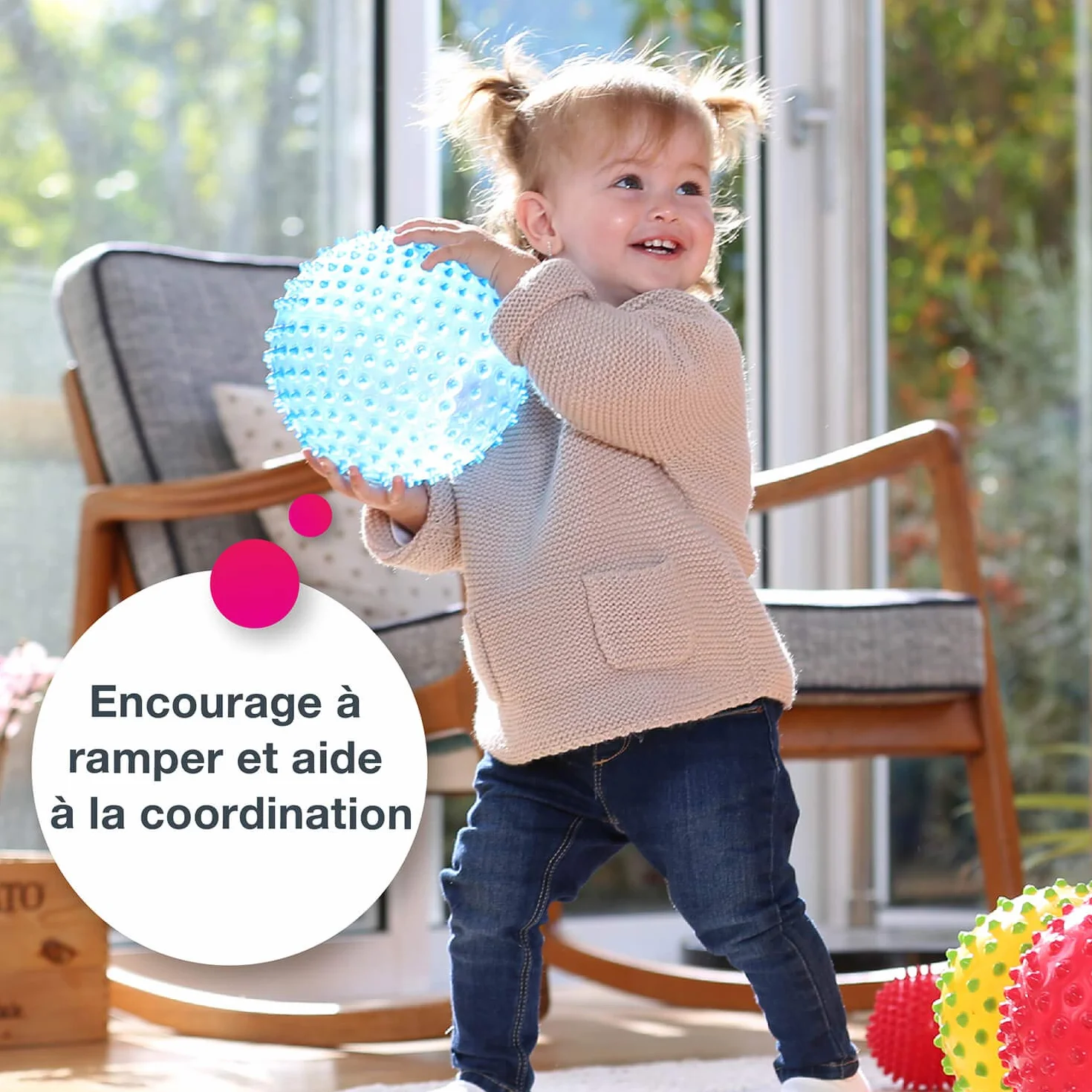 Edushape Ed 705177 – gra w piłkę – duża piłka sensoryczna przezroczysta – wybór losowy