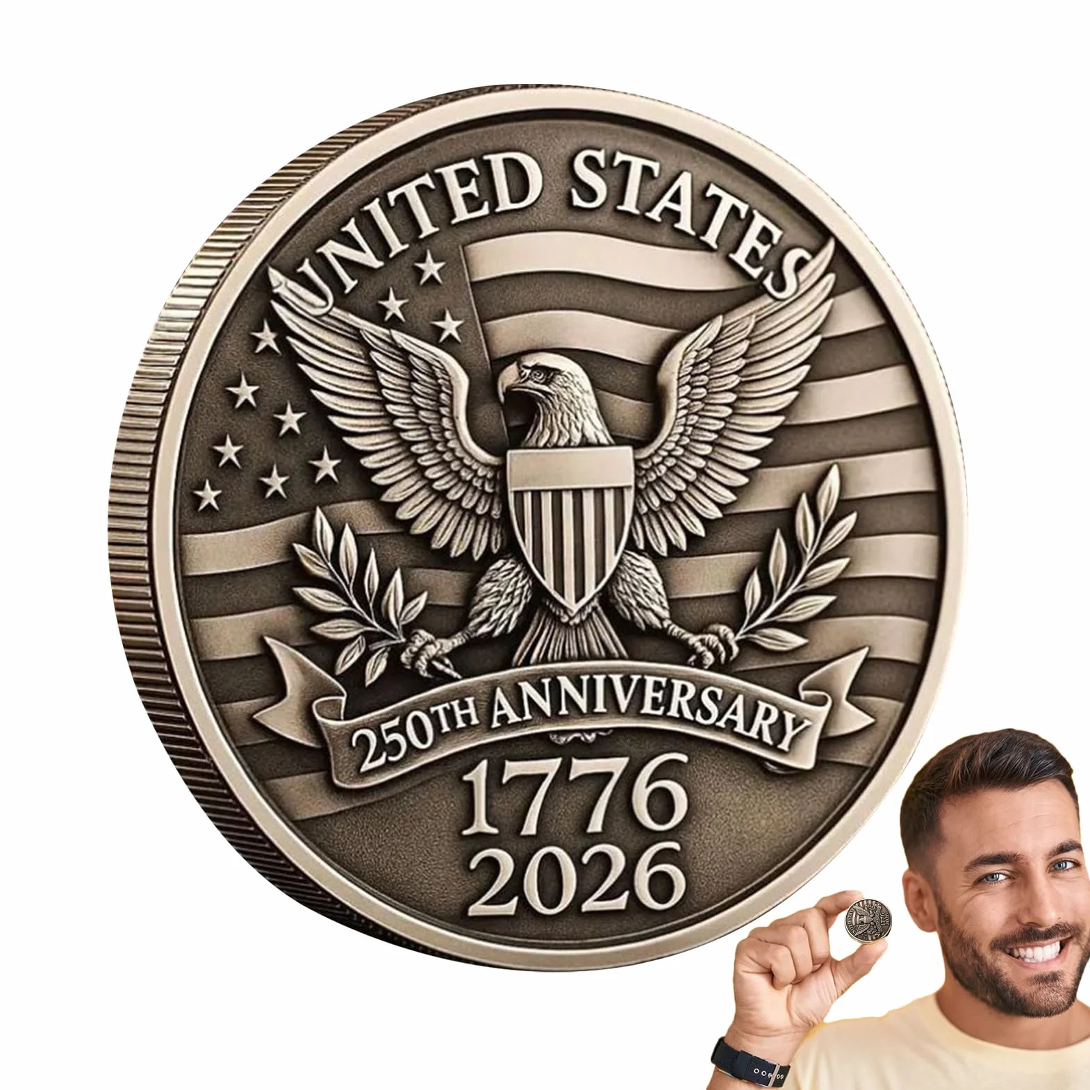 Marine Corps Challenge Coin Commemorative 3D Artistic Design Collectible Award Antique Gold Finish
