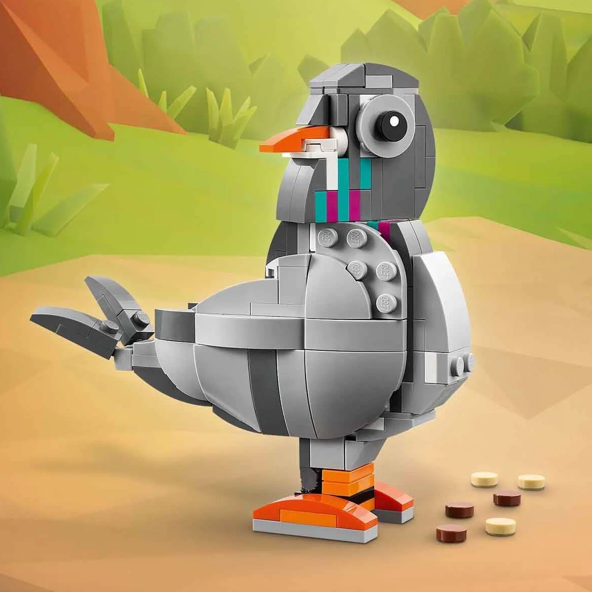 LEGO Creator 3 w 1 Psotny kot, Zabawka Konstrukcyjna dla Dziecka do Przebudowania na Figurki Zwierząt Psa lub Ptaka Gołębia, Pomysł na Kreatywny Prezent dla 8-latki, dla Dziewczynki i Chłopca 31163
