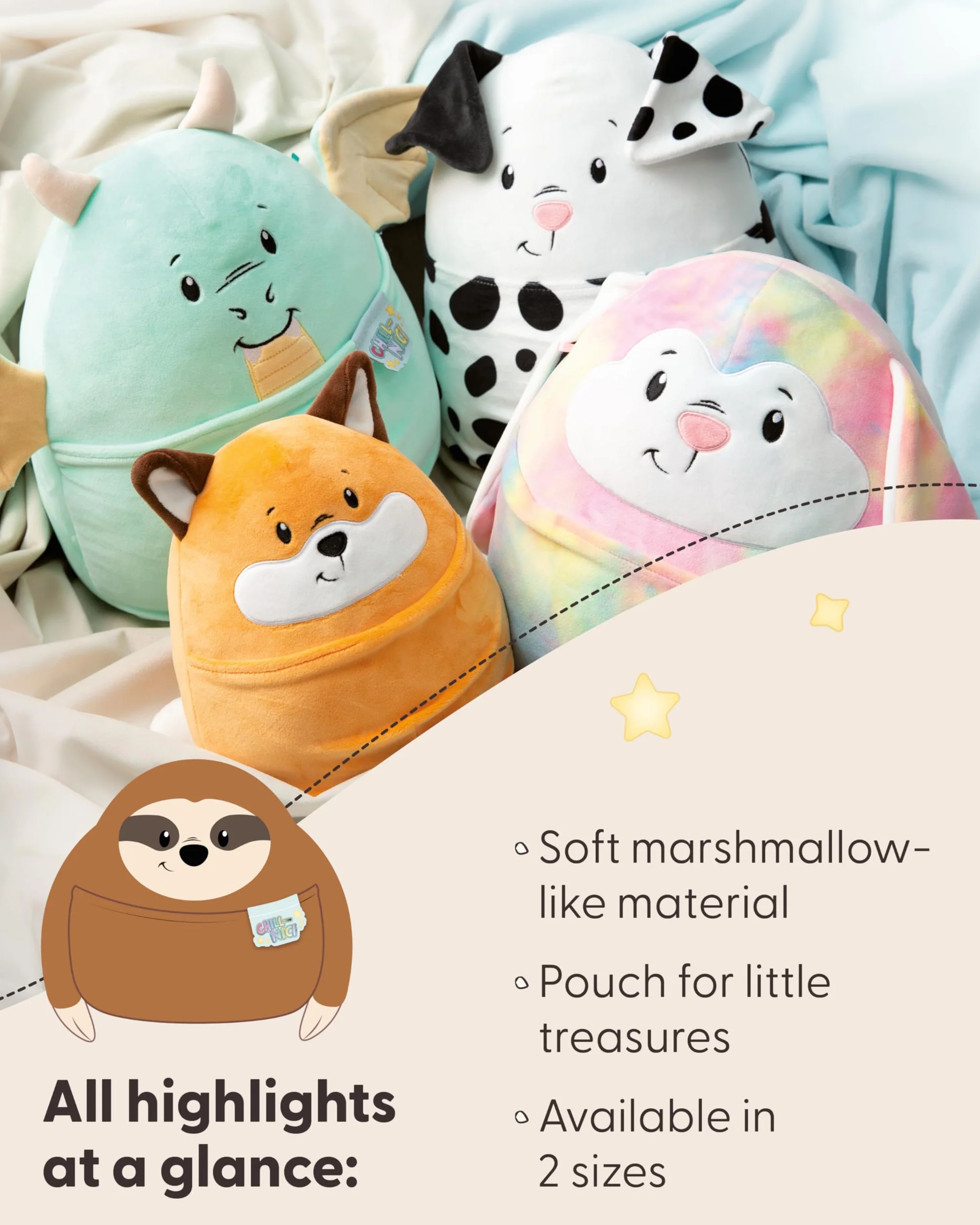 NICI Pluszowa zabawka Chill-NICI Leniwiec 30 cm - Pluszowy leniwiec z małymi rączkami dla dziewczynek, chłopców i niemowląt, Milutkia i super mięciutka zabawka - 49891