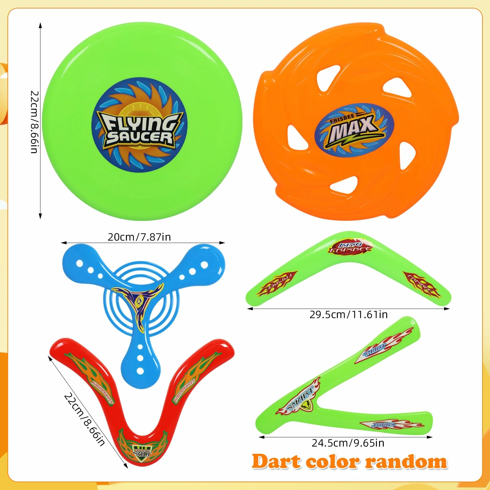 6 sztuk boomerang, bumerang dziecko, frisbee dziecko, zabawki sportowe typu boomerang, losowy kolor, pierścień frisbee